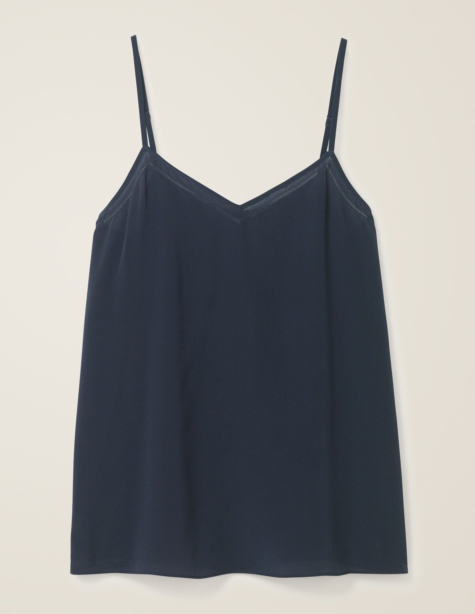 Silk Cami Top-Navy-5