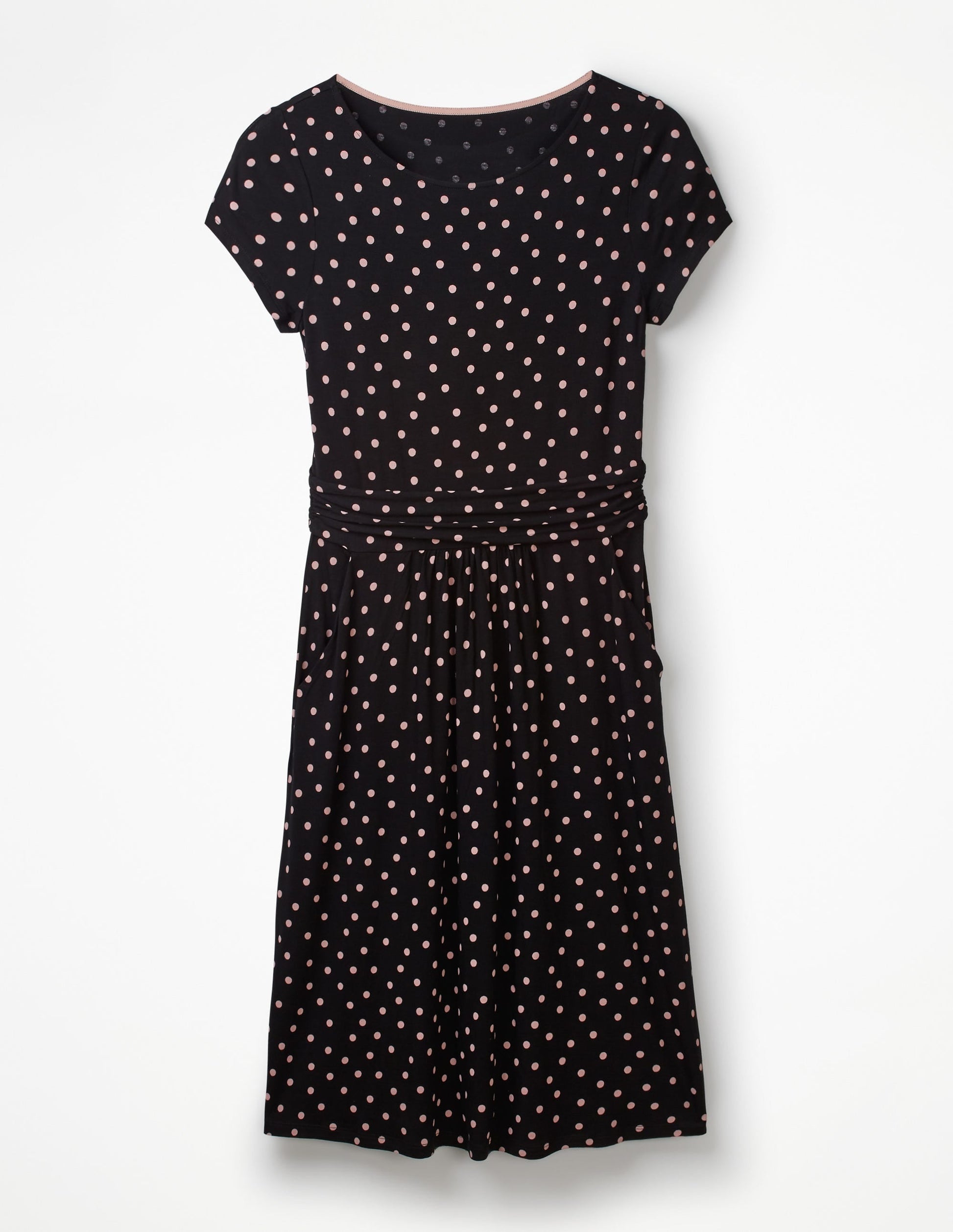 Amelie Jersey Dress-Black/ Chalky Pink Spot-5