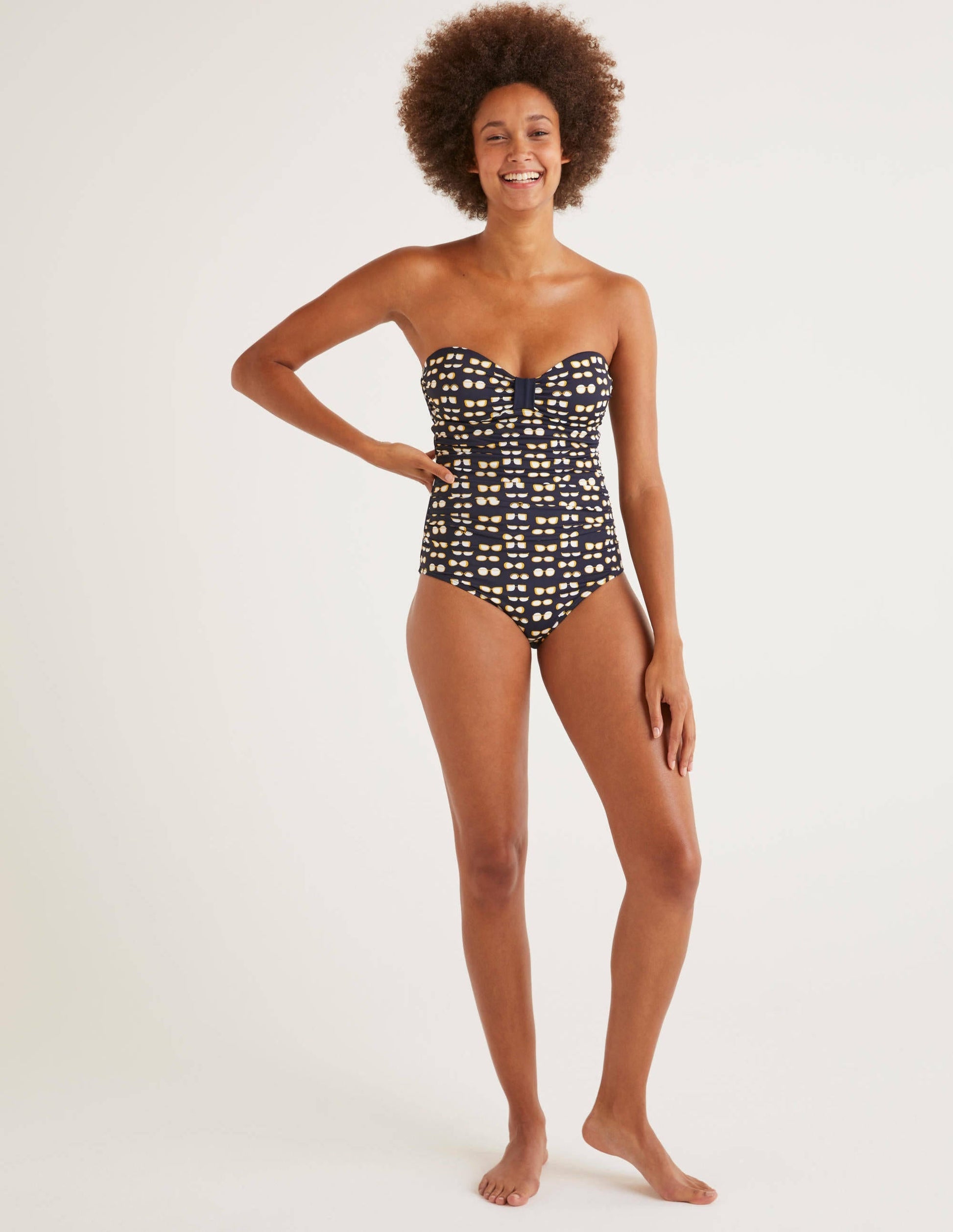 Ischia Bandeau Swimsuit-Navy, Lunettes-1