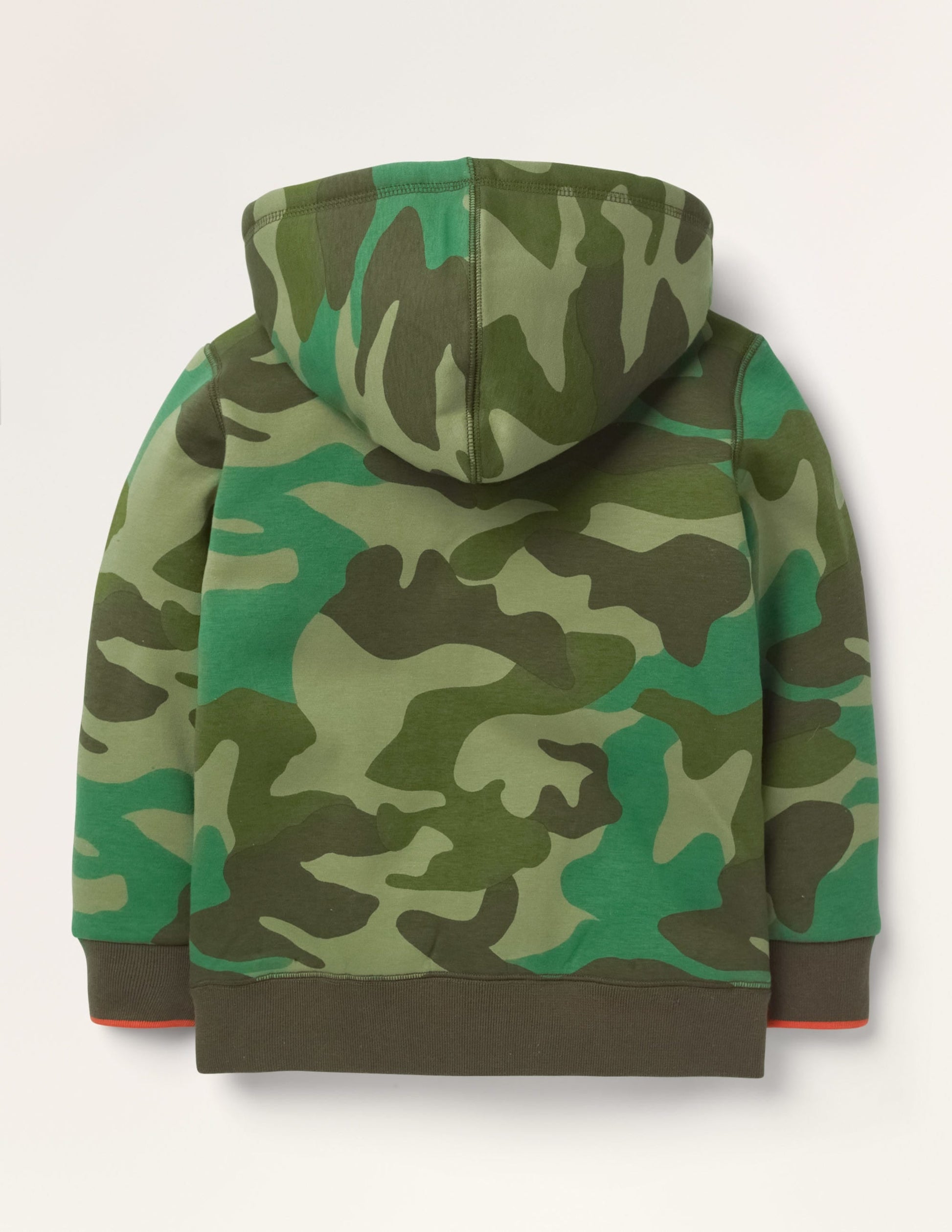 Borg-lined Zip-up Hoodie-Green Camouflage-2