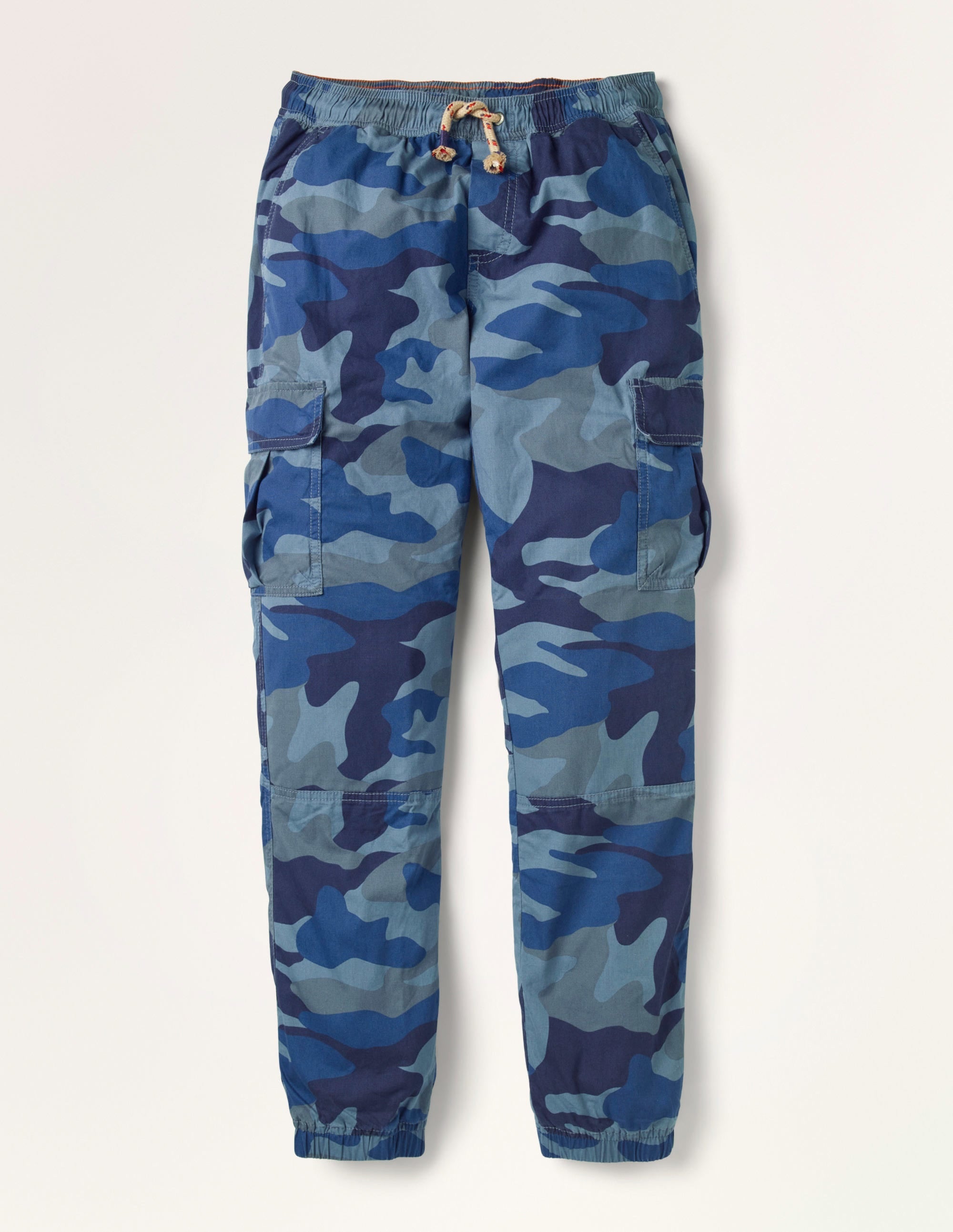 Lined Utility Cargo Trousers-College Navy Camouflage - Image 1