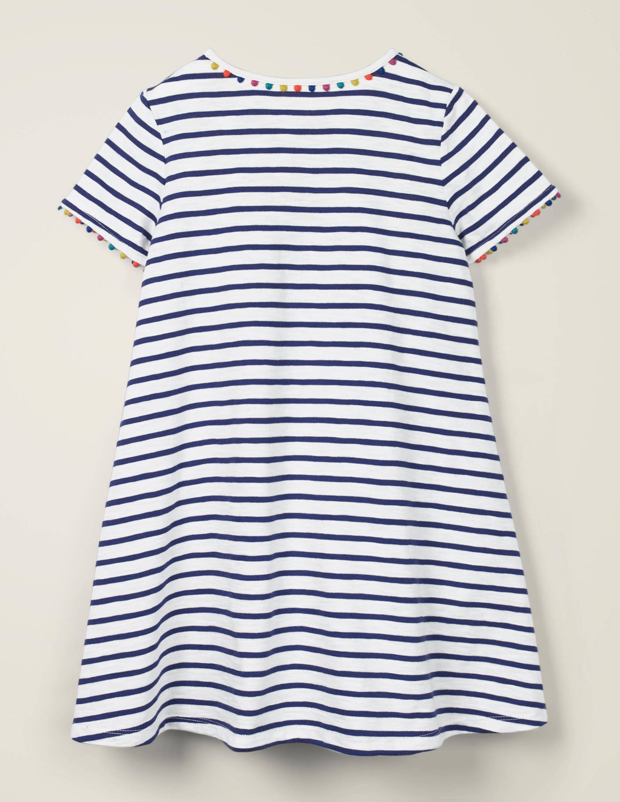 Charlie Pom Jersey Dress-Indigo Navy/Ivory - Image 2