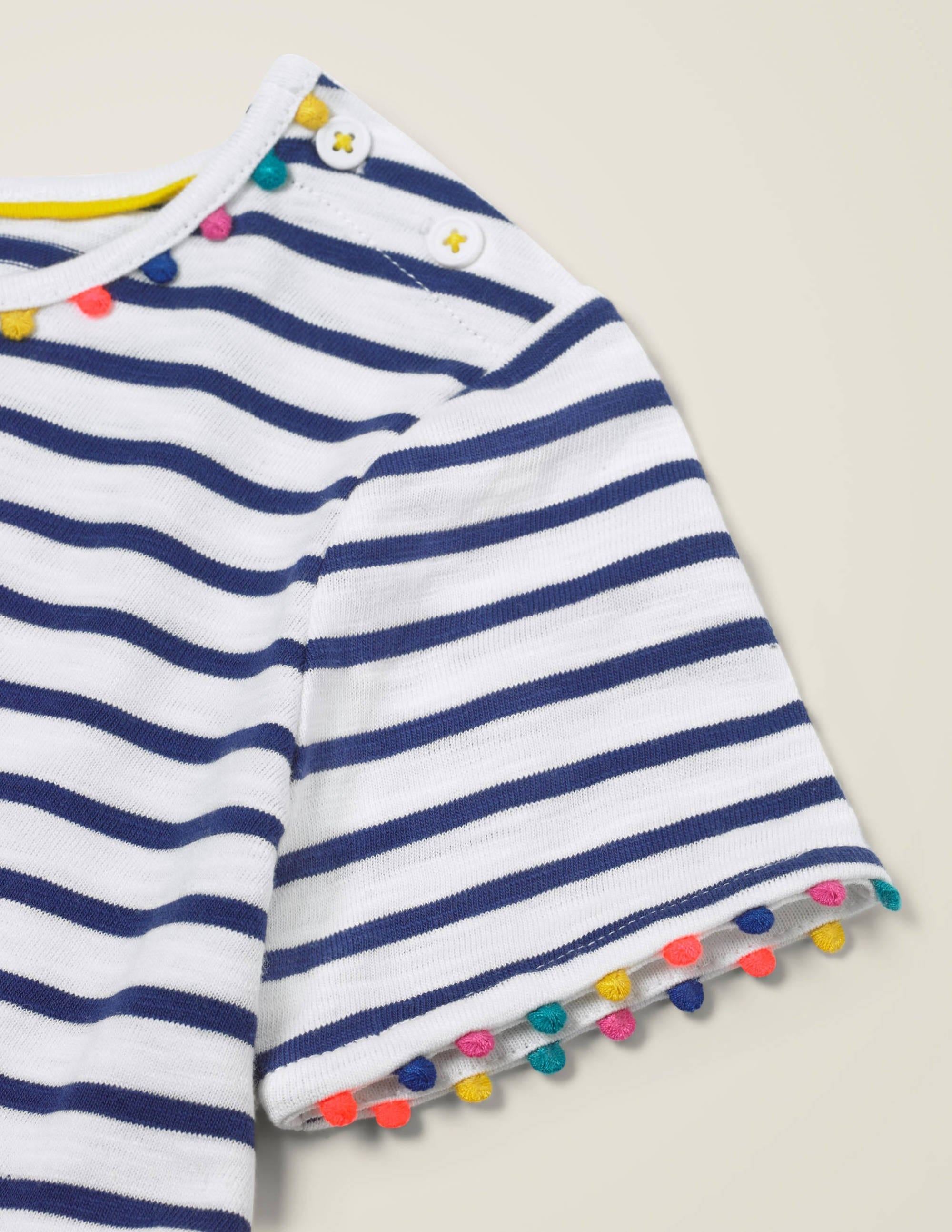 Charlie Pom Jersey Dress-Indigo Navy/Ivory - Image 3