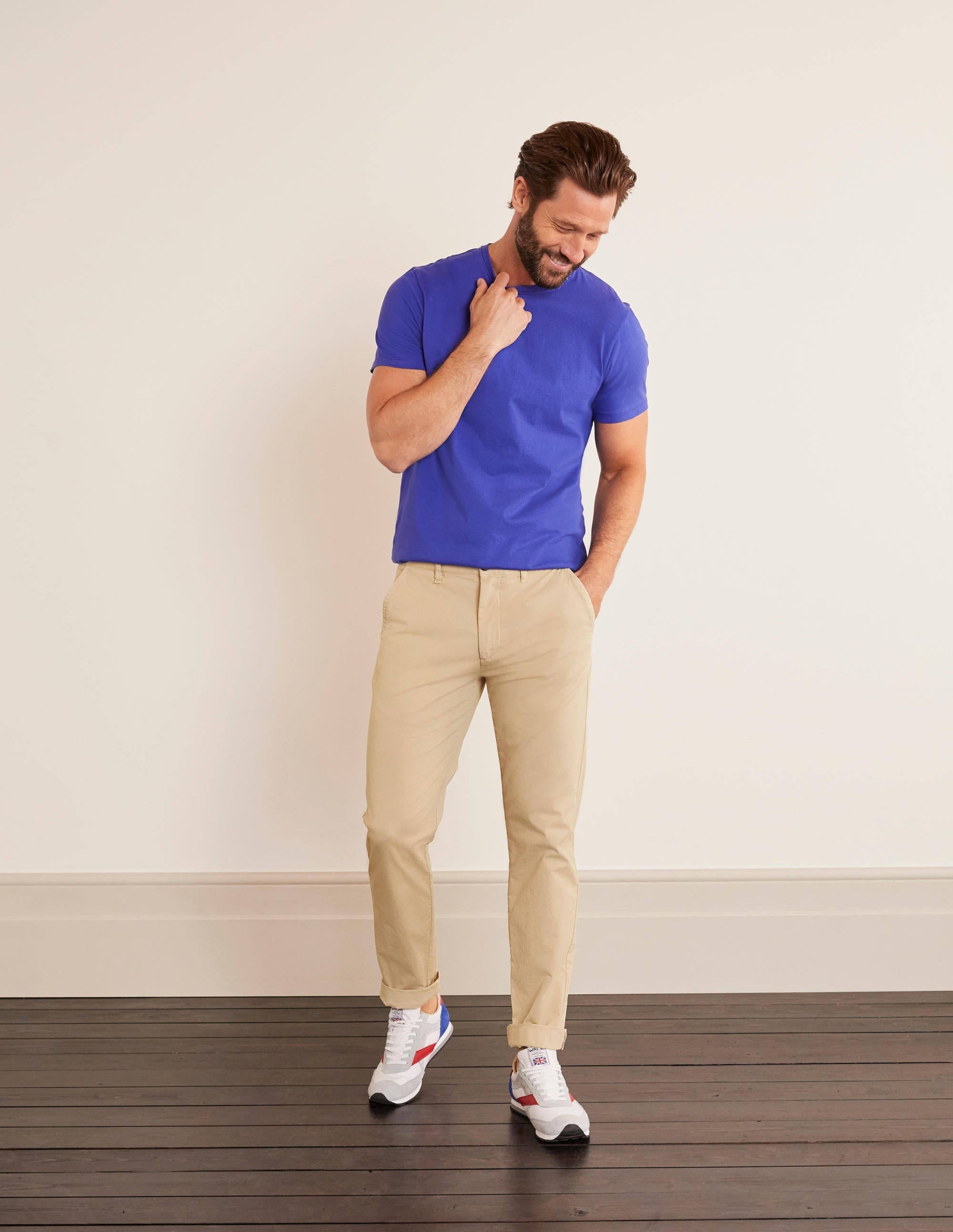 Lightweight Slim Chinos-Stone - Image 1