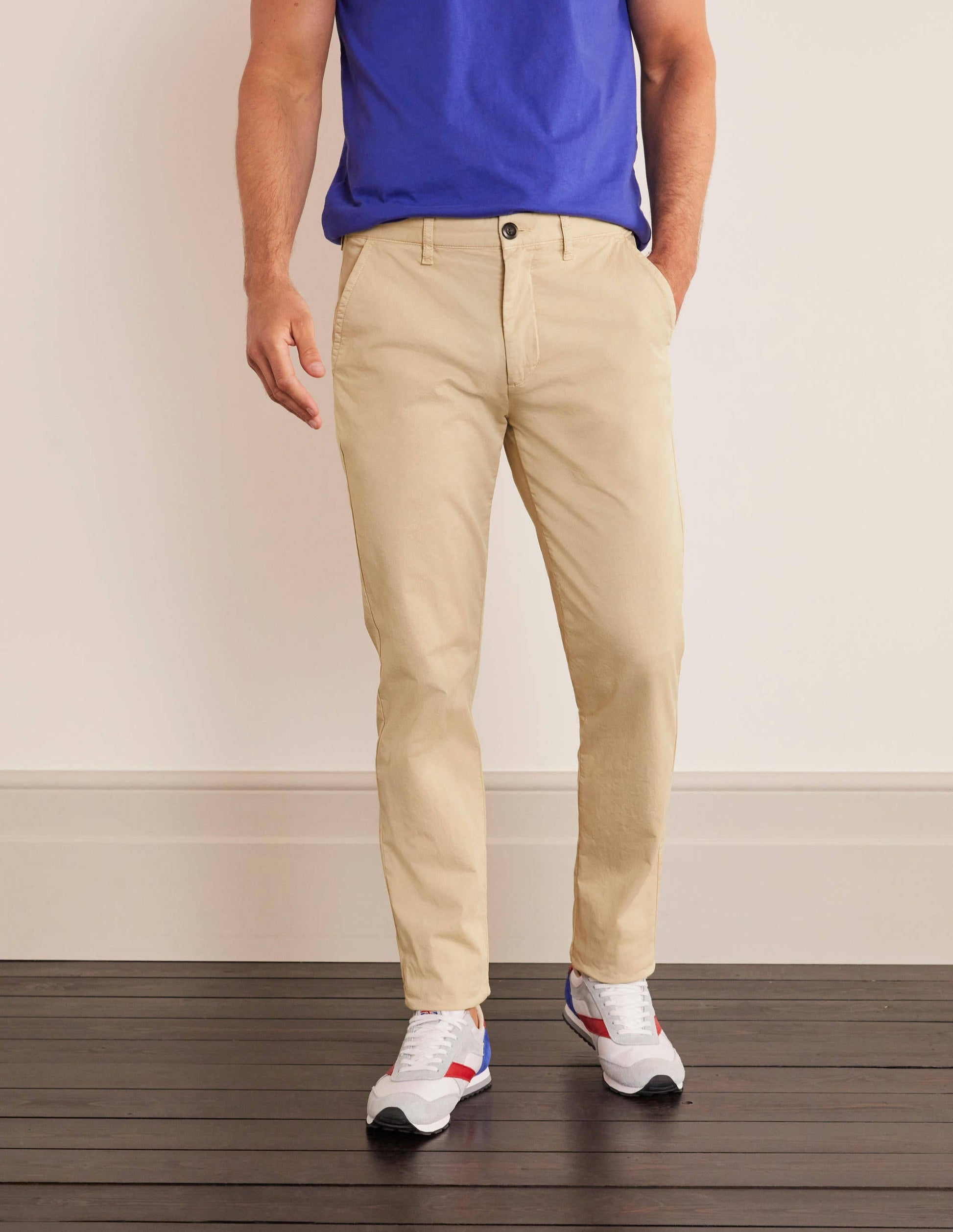 Lightweight Slim Chinos-Stone-2