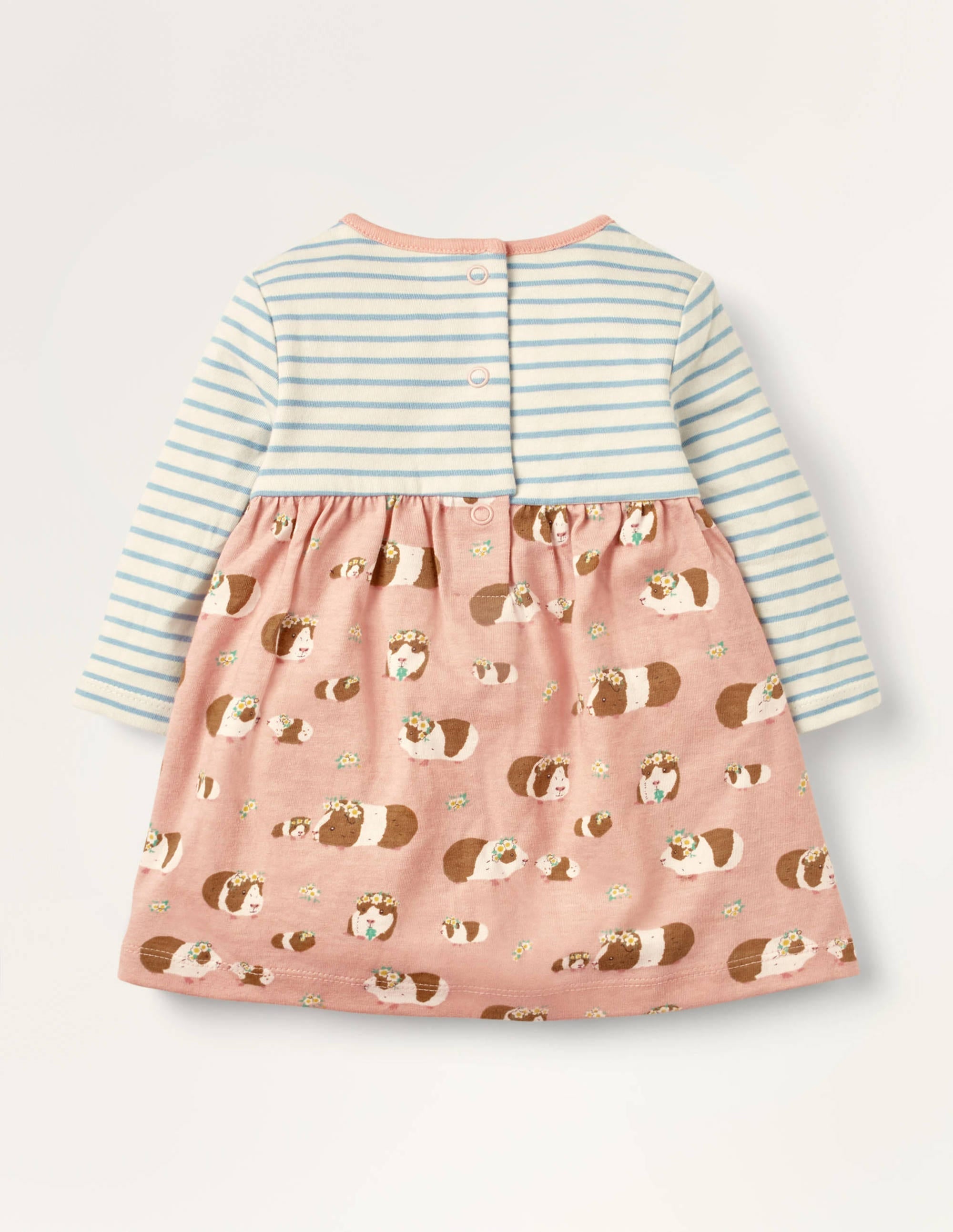 Jersey Hotchpotch Dress-Chalky Pink Baby Guinea - Image 2