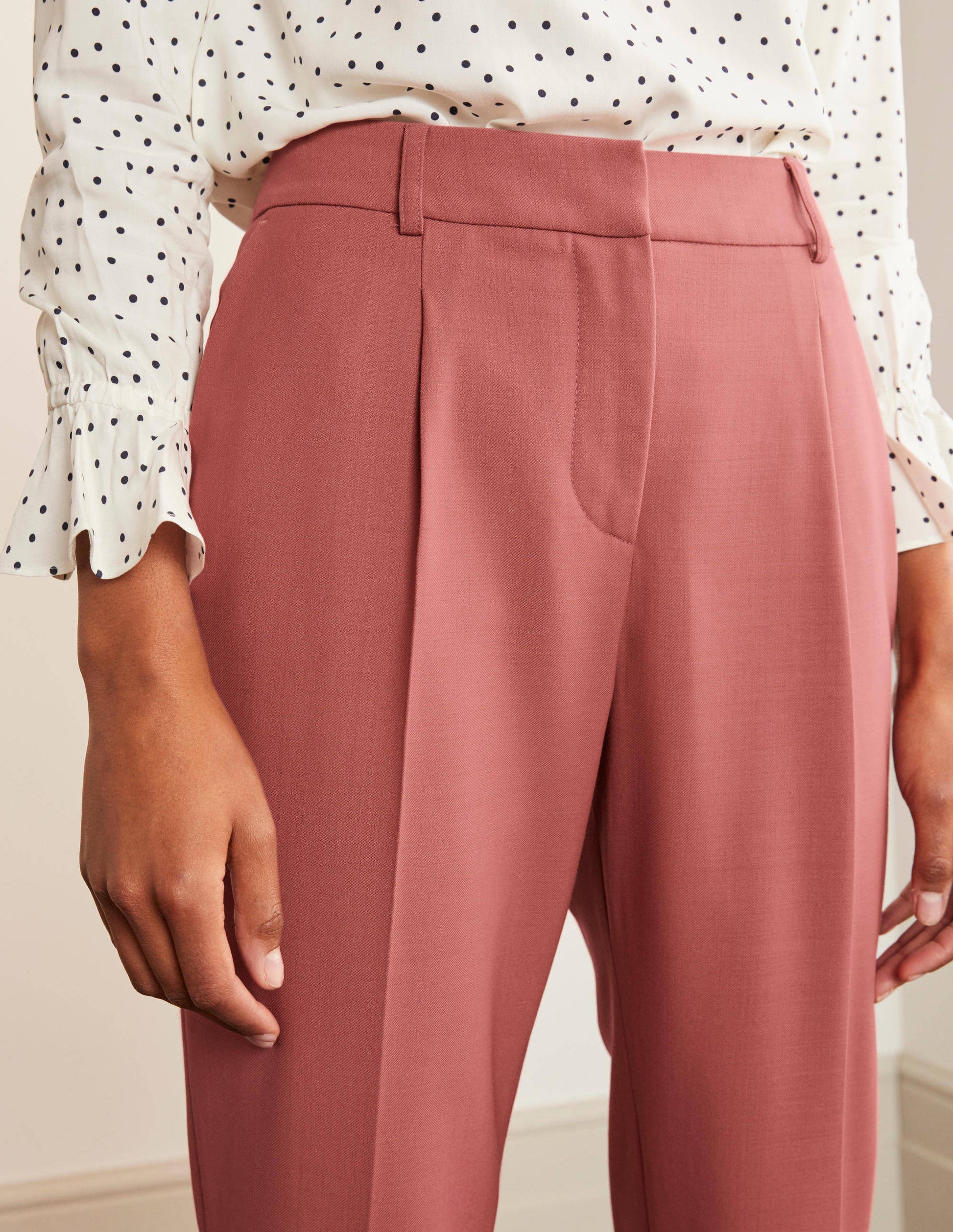 Bridport Straight Leg Trousers-Dusty Rose-3