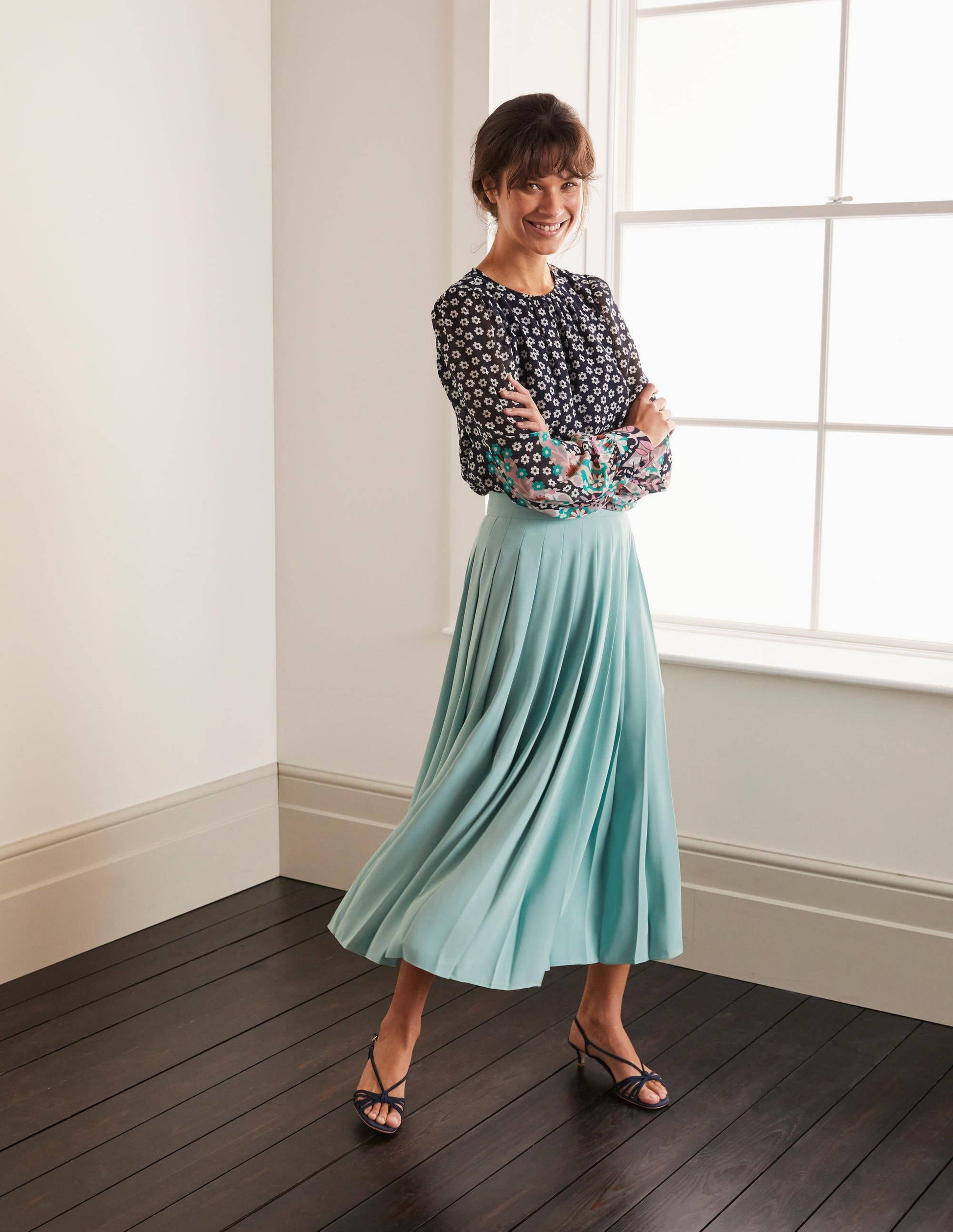 Musgrove Pleated Skirt-Icicle Green-4