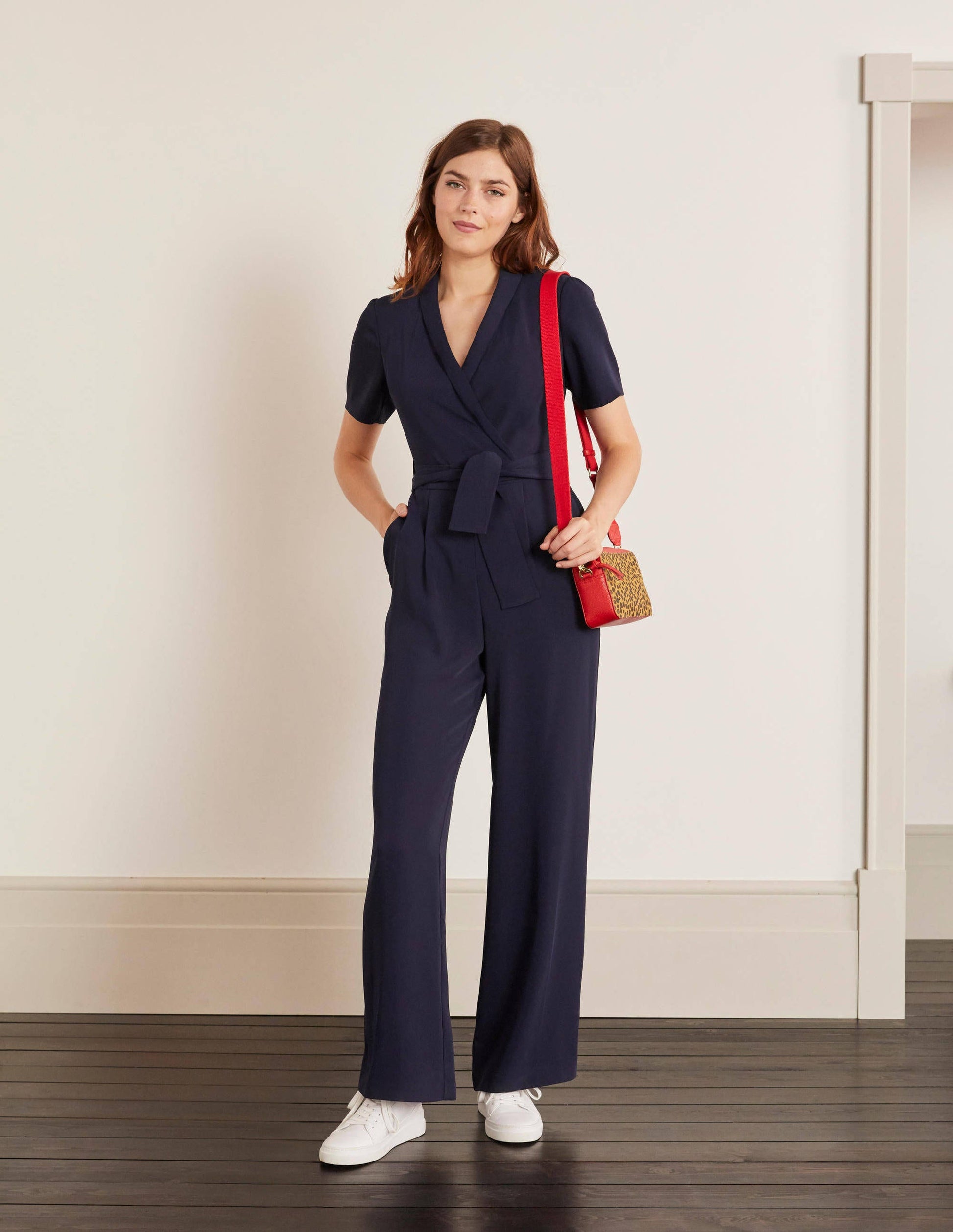 Ottoline Wrap Jumpsuit-Navy-1