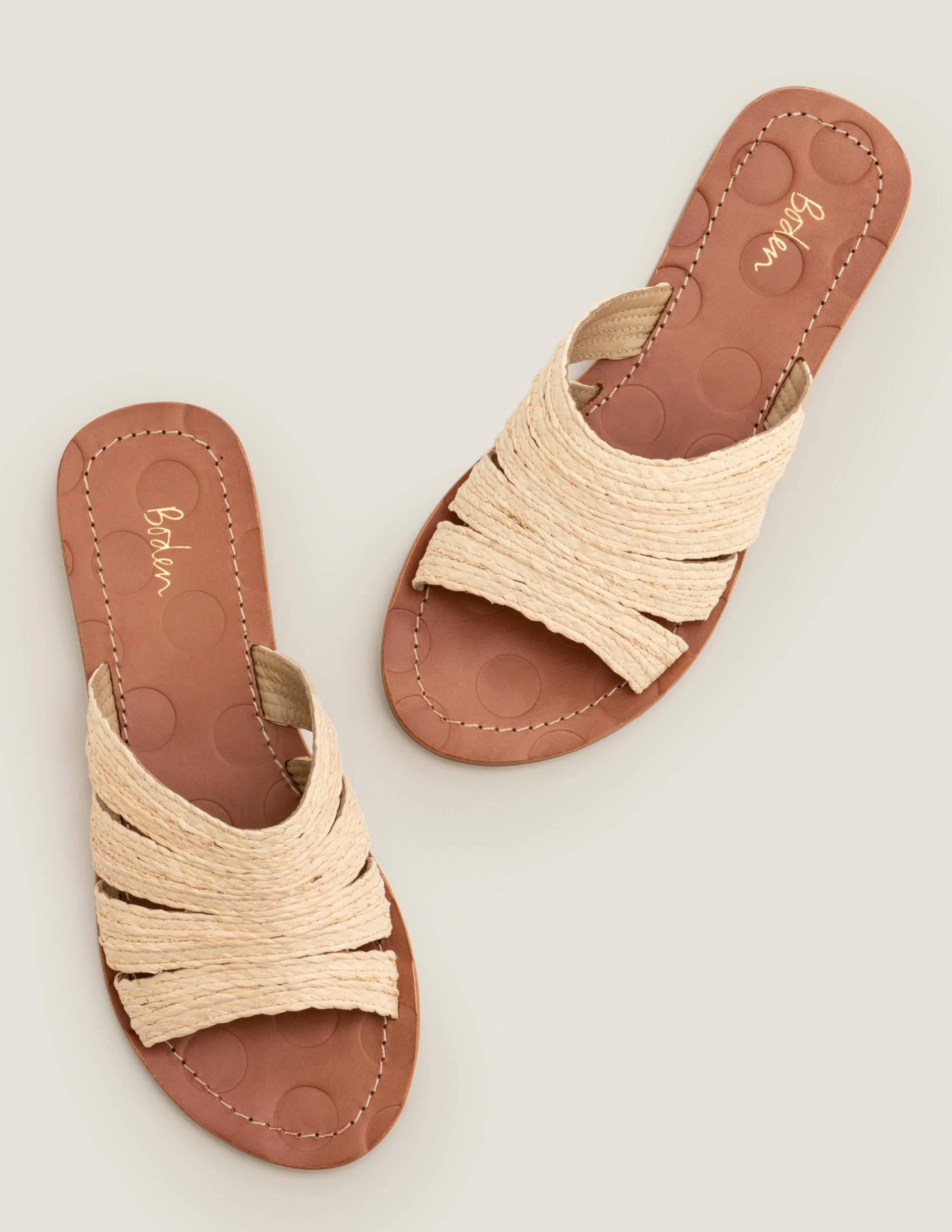Leonora Raffia Slides-Natural - Image 1