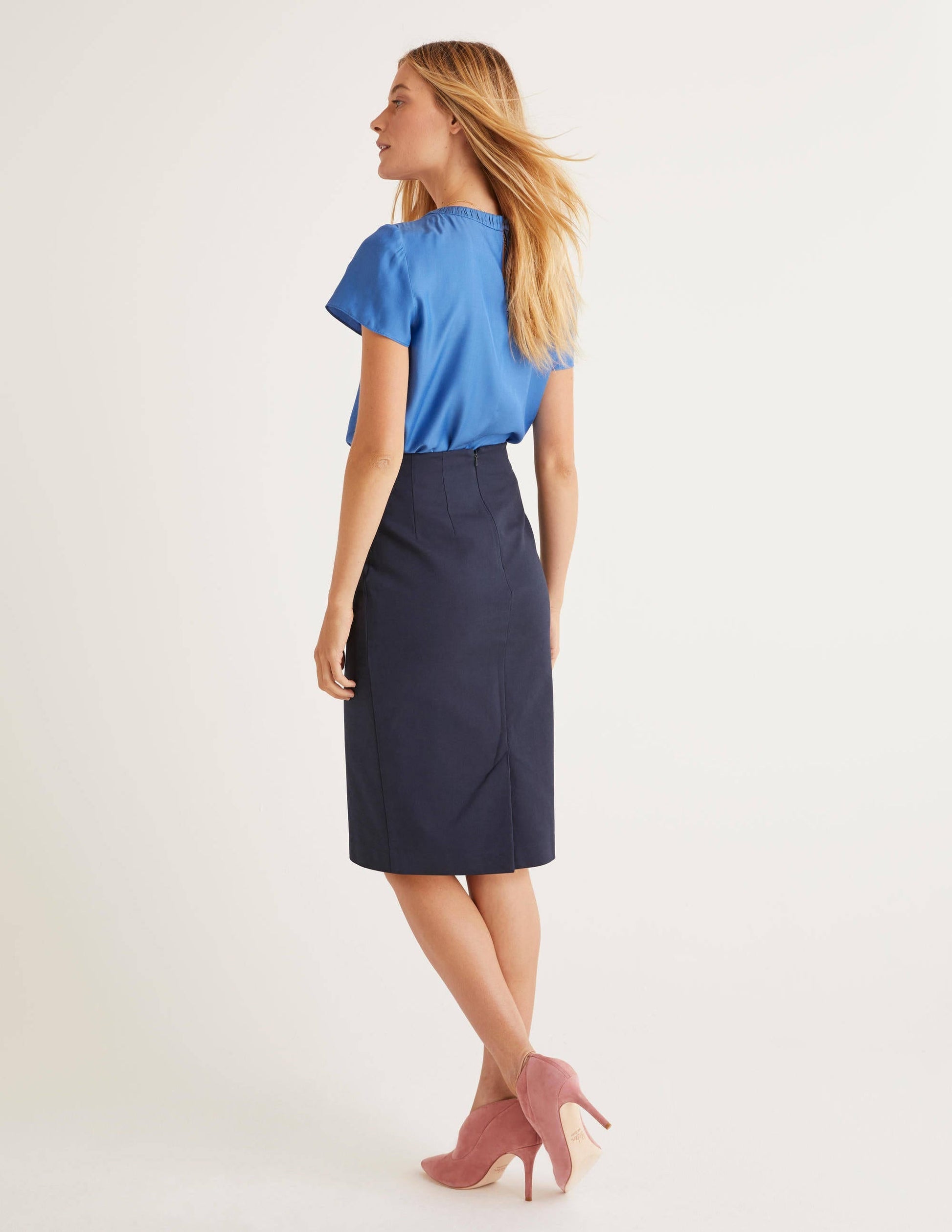 Kensington Pencil Skirt-Navy-3