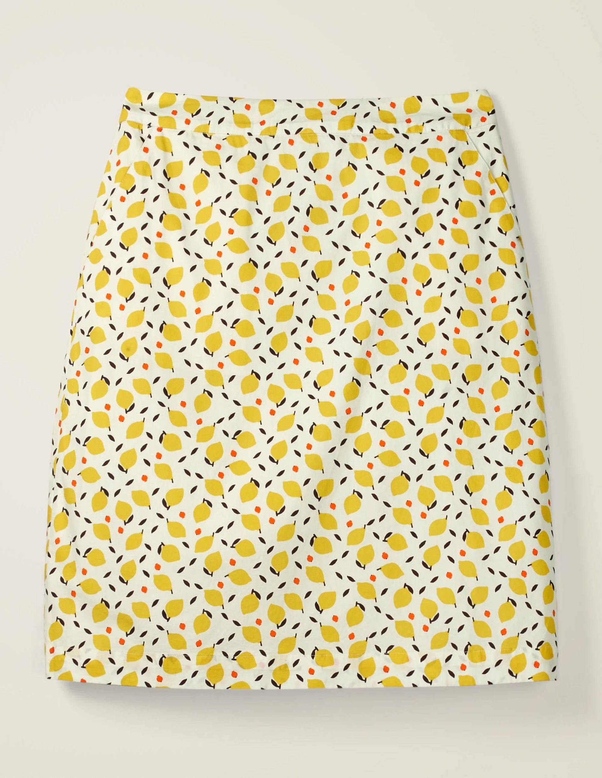 Francesca A-line Skirt-Ivory, Lemon Fruit-5