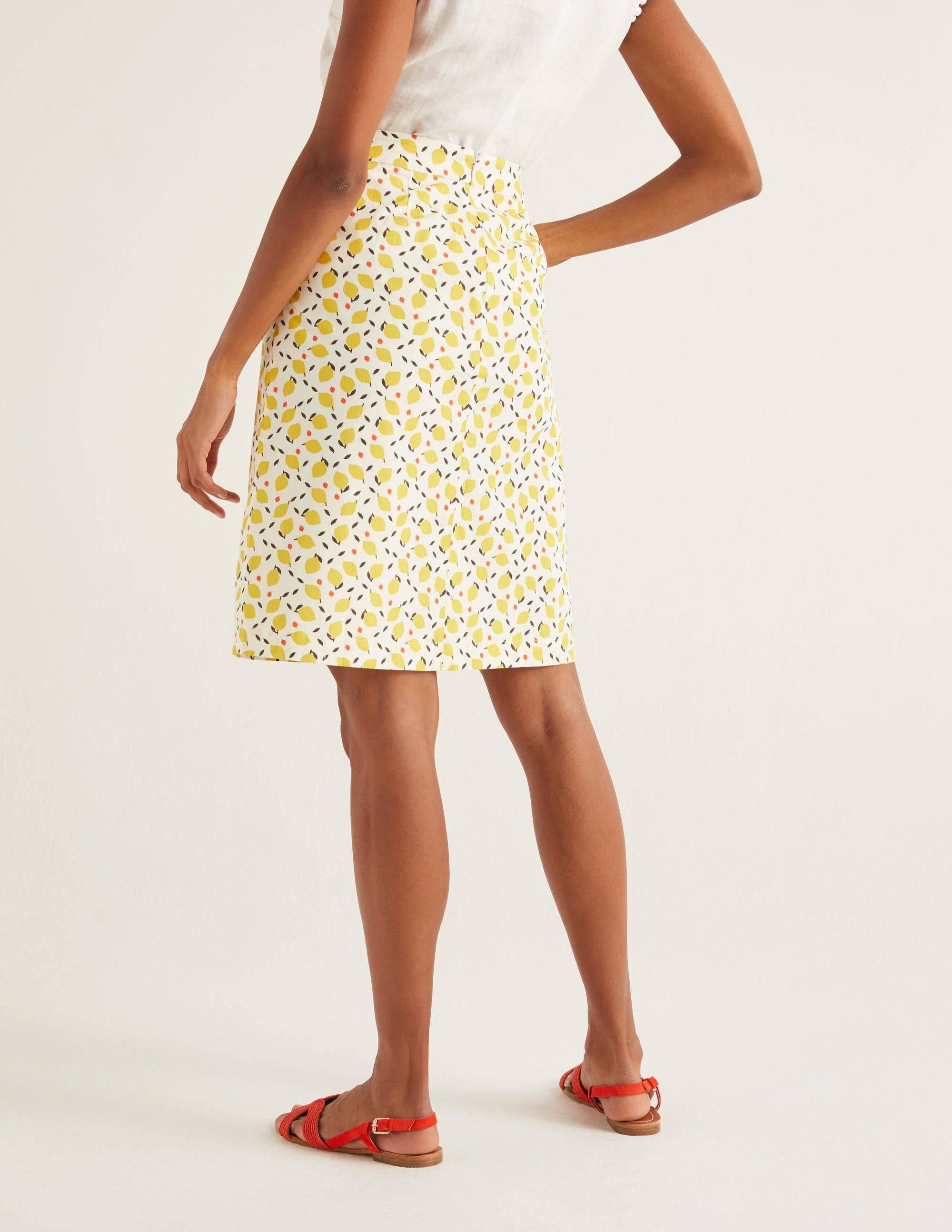 Francesca A-line Skirt-Ivory, Lemon Fruit - Image 3