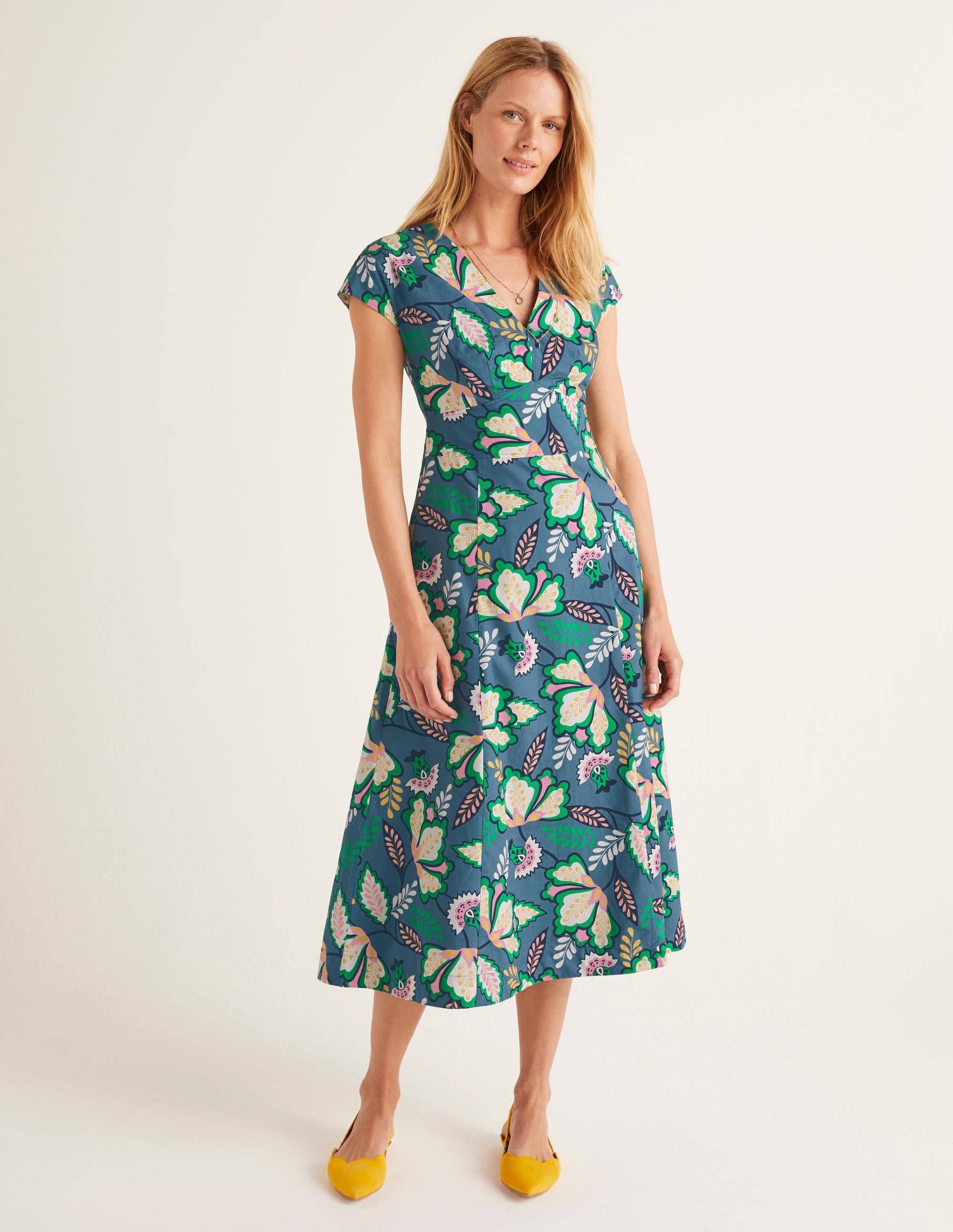 Natasha Cotton Dress-Sailor, Jungle Bloom-4