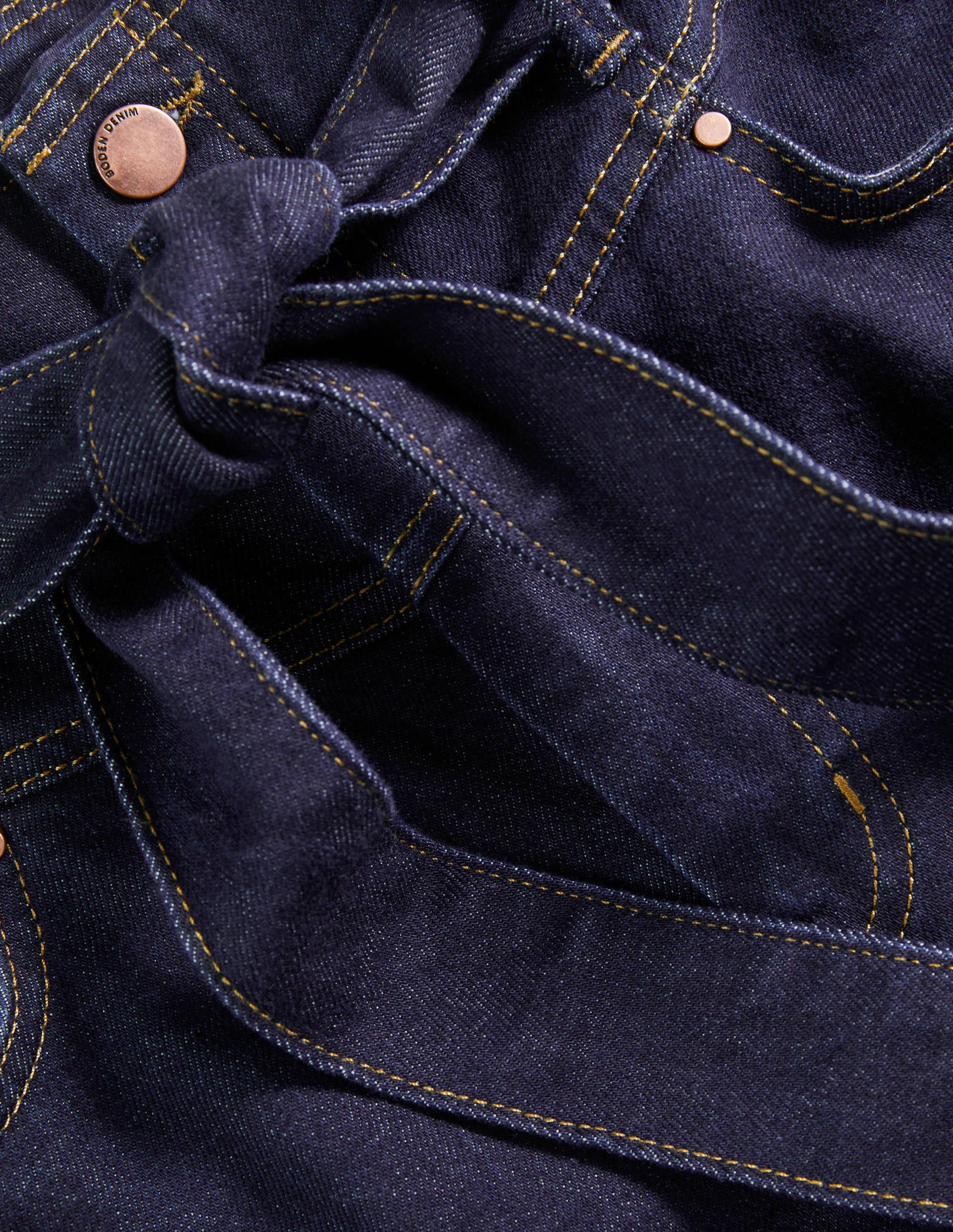 Tie Detail Wide Leg Jeans-Indigo - Image 12