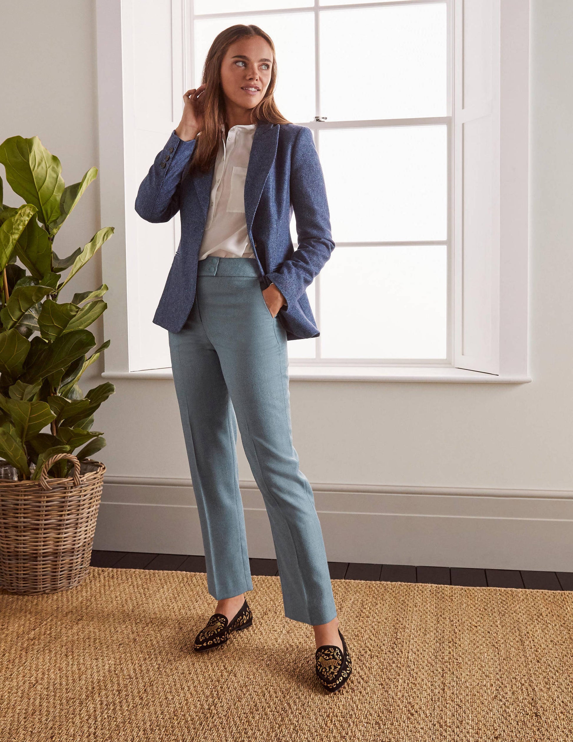 Kennford Tweed Trousers-Blue Herringbone-3