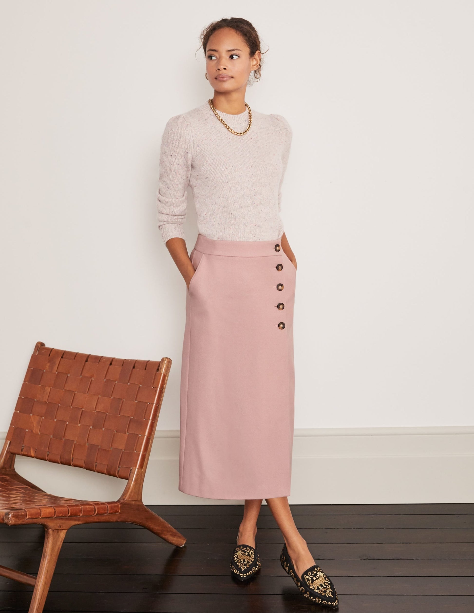 Darcey Midi Skirt-Pale Pink-3