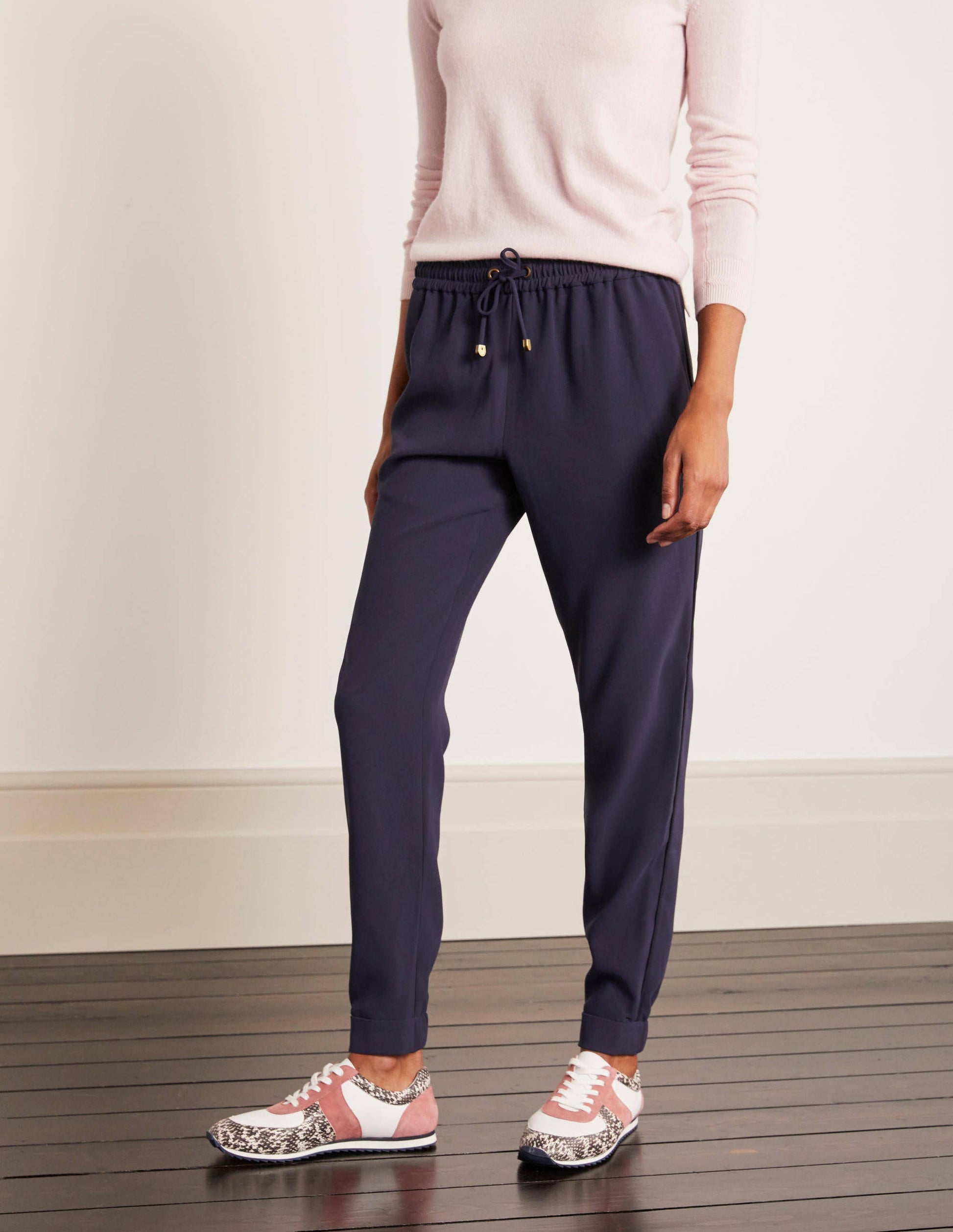 Clovelly Woven Joggers-Navy-1