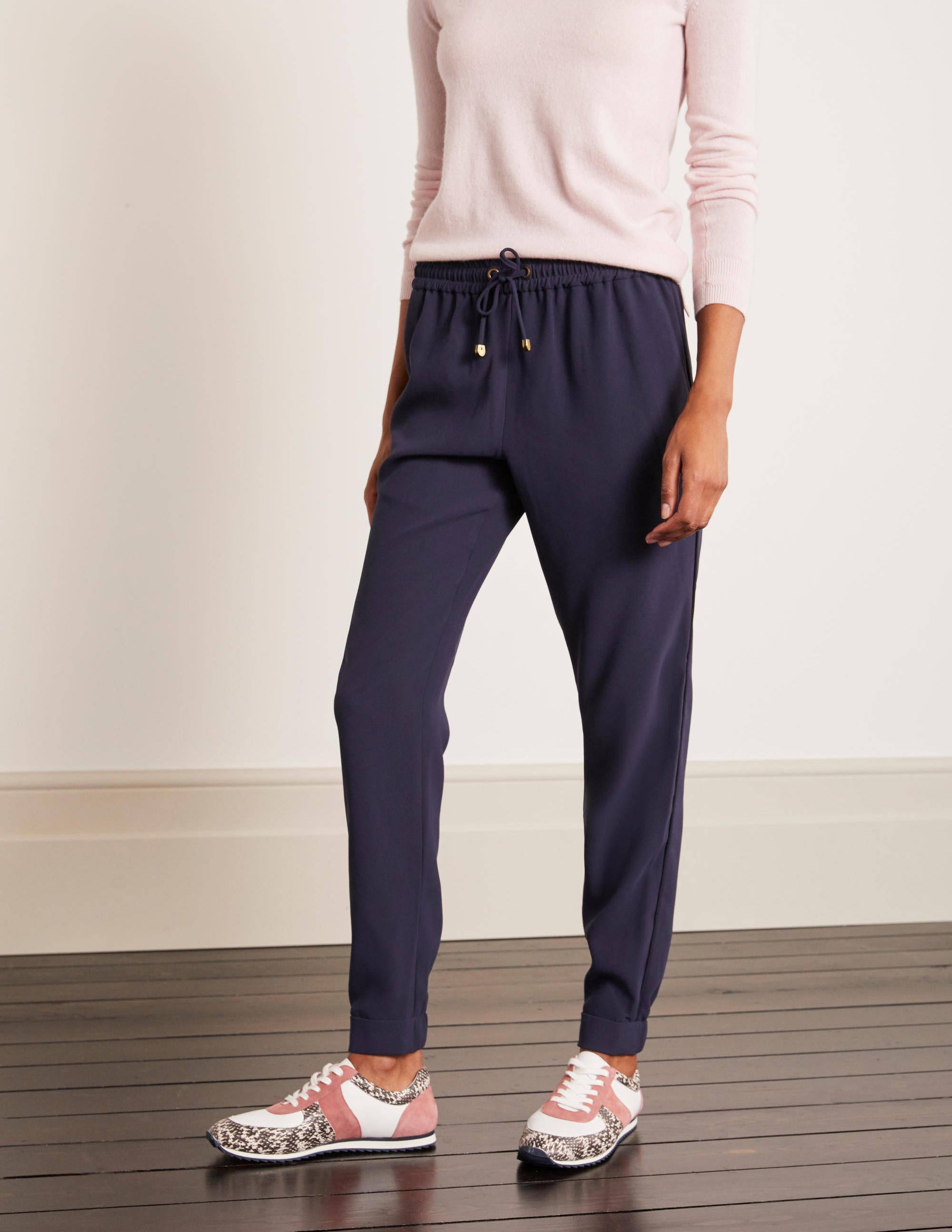 Clovelly Woven Joggers-Navy - Image 1