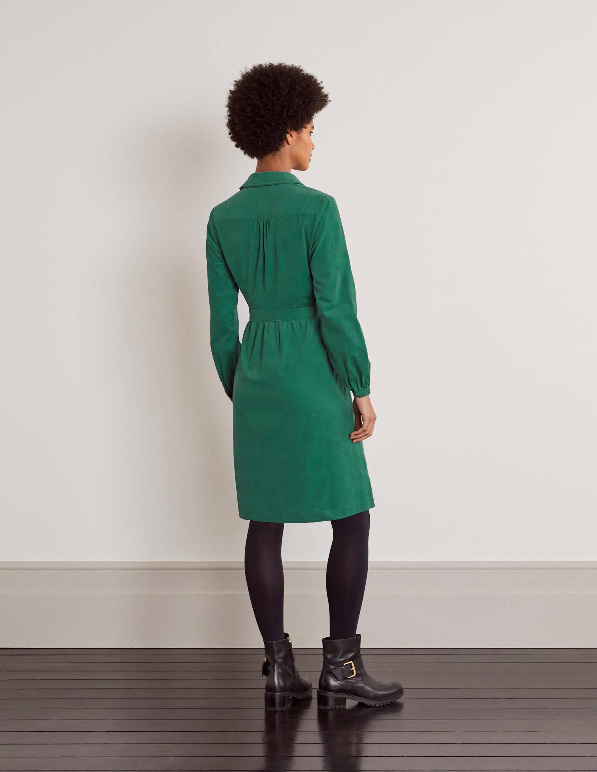 Olympia Shirt dress-Deep Forest - Image 2