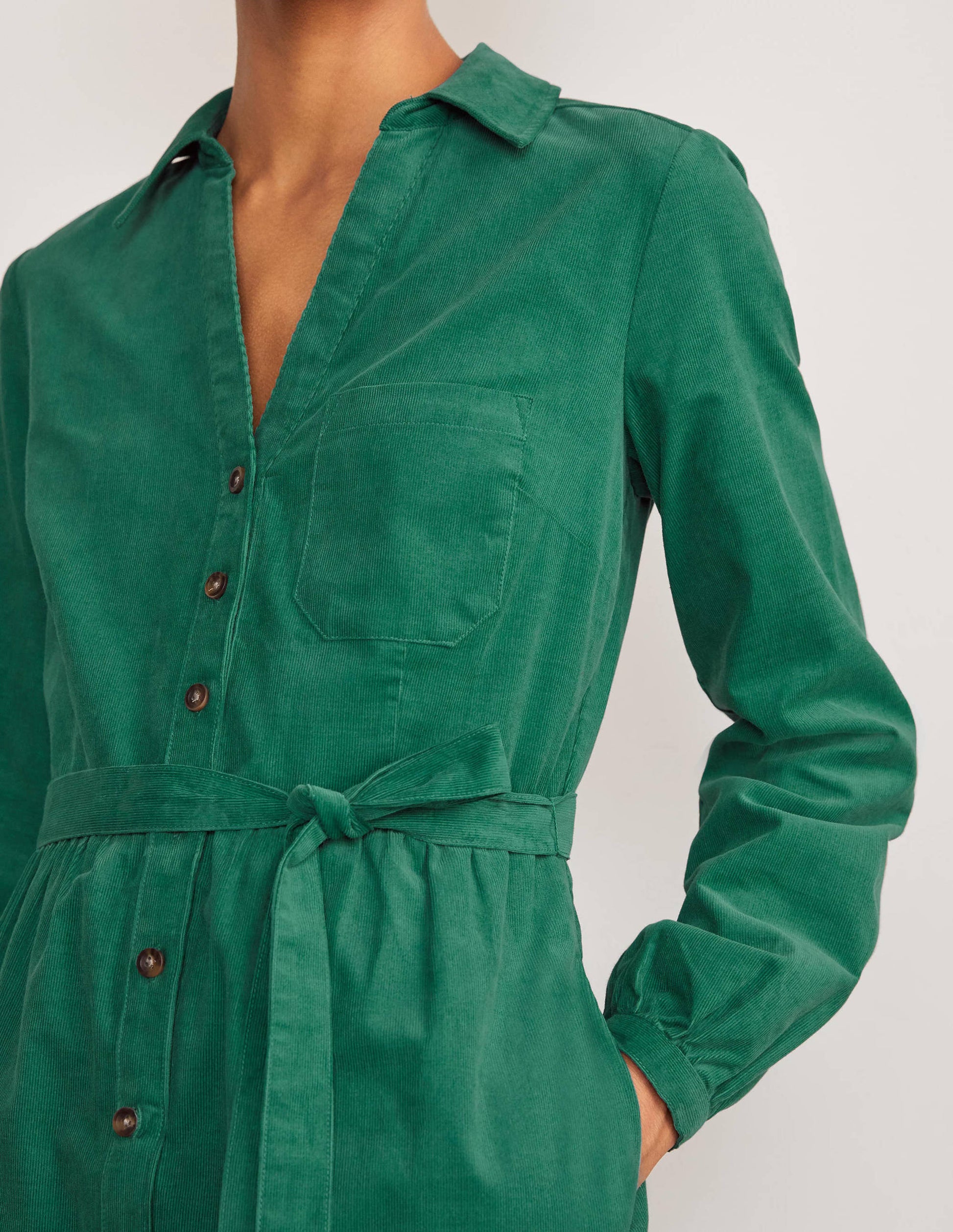 Olympia Shirt dress-Deep Forest-3