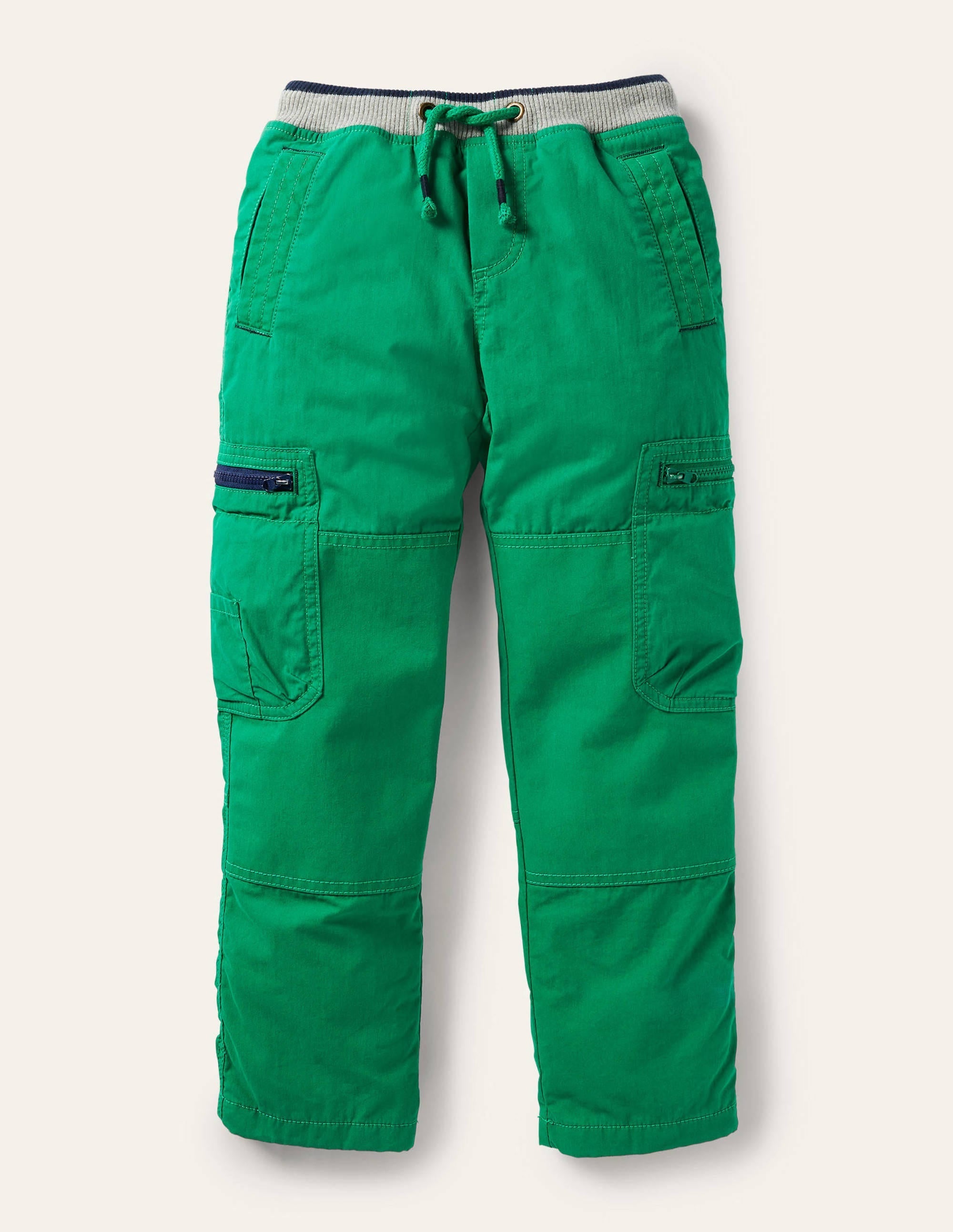 Cosy Lined Cargo Trousers-Highland Green - Image 1