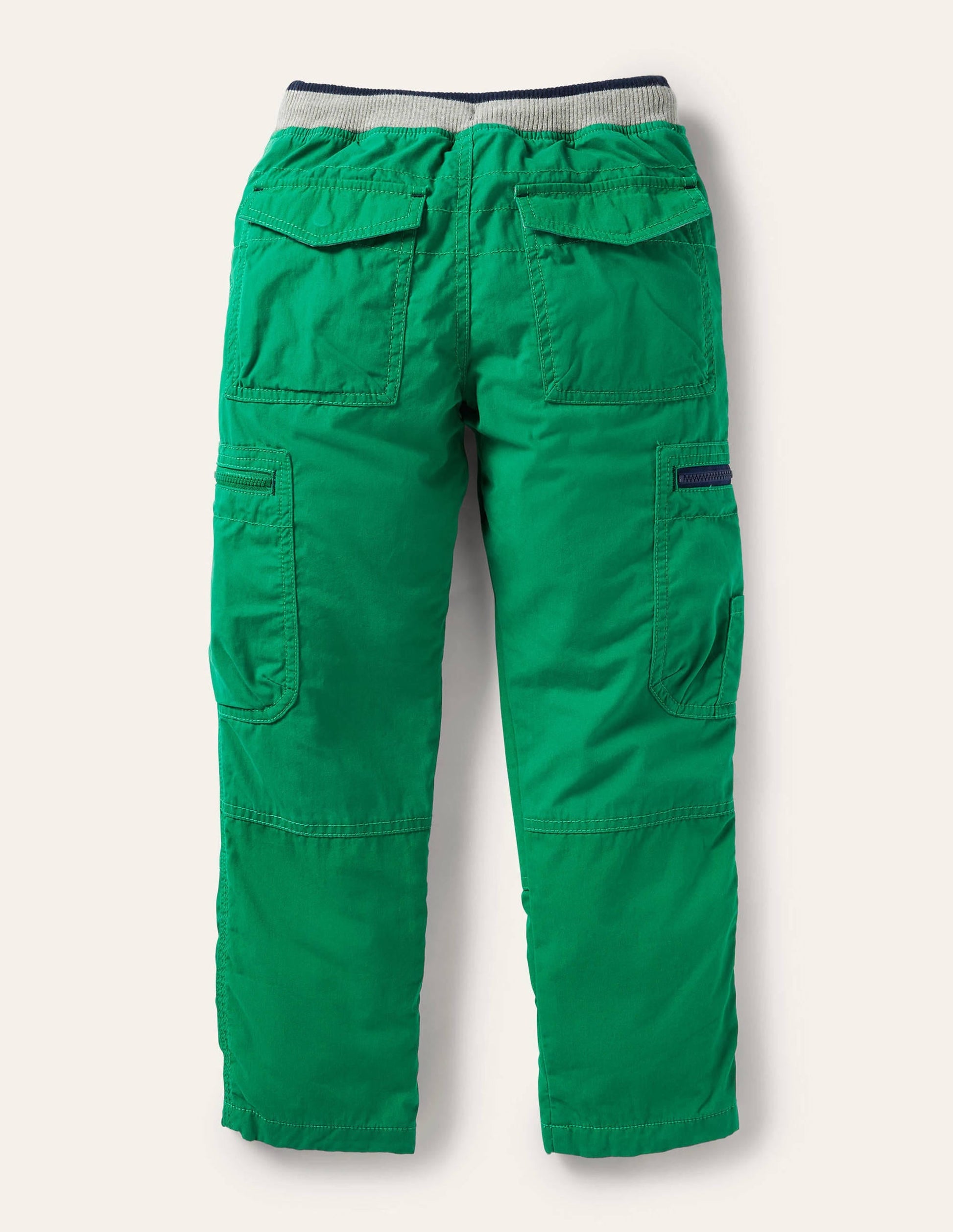 Cosy Lined Cargo Trousers-Highland Green-2
