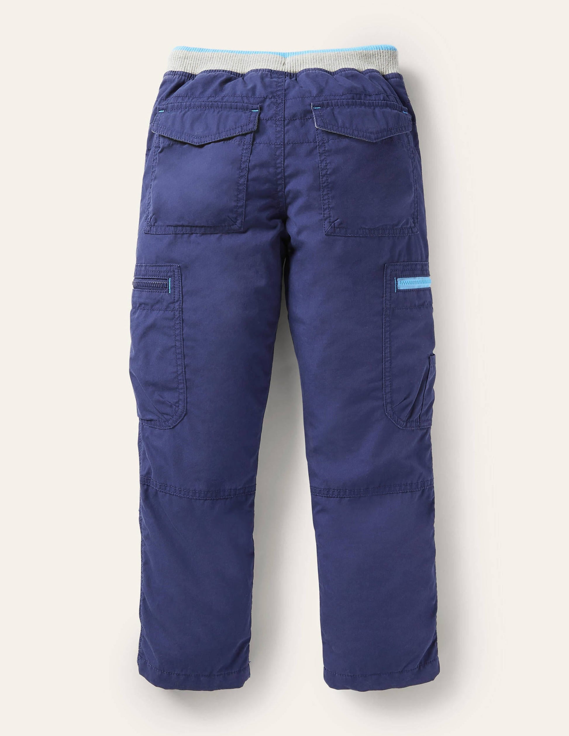 Cosy Lined Cargo Trousers-College Navy-2