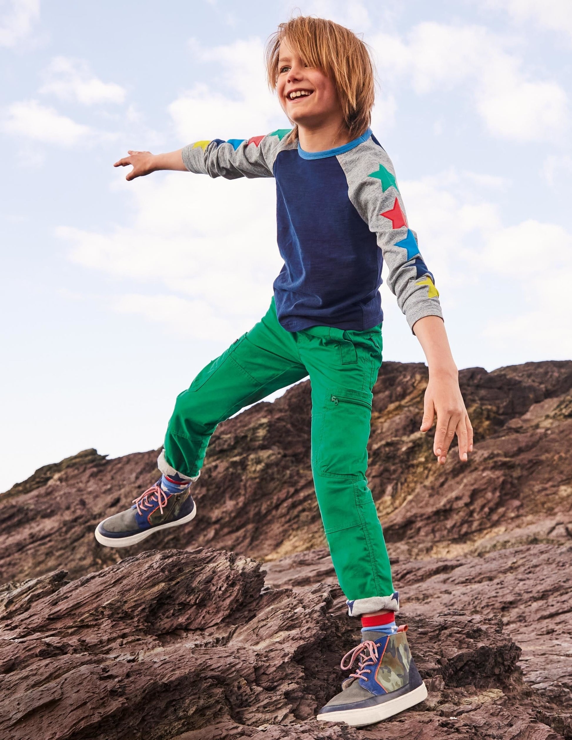 Raglan T-Shirt-Starboard Blue/Grey Marl Star-3