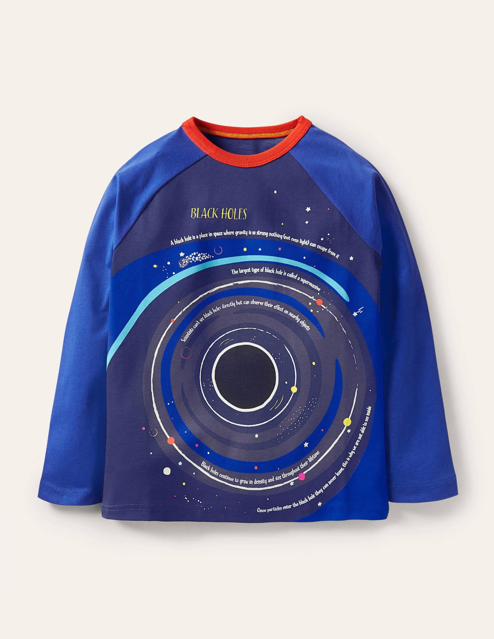 Glowing Space Raglan T-shirt-Starboard Blue/Navy Black Hole-1