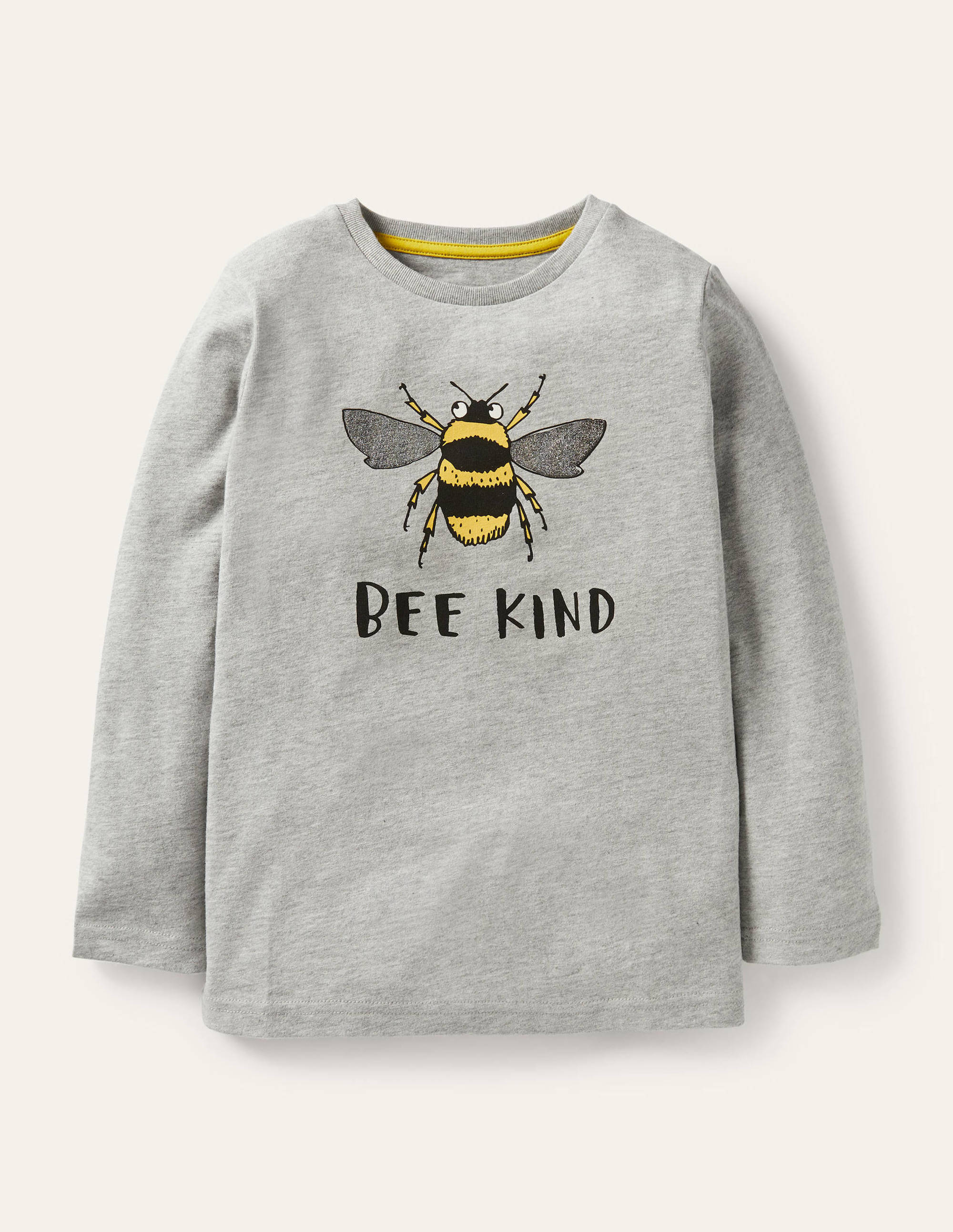 Graphic Animal T-shirt-Grey Marl Bee Kind - Image 1