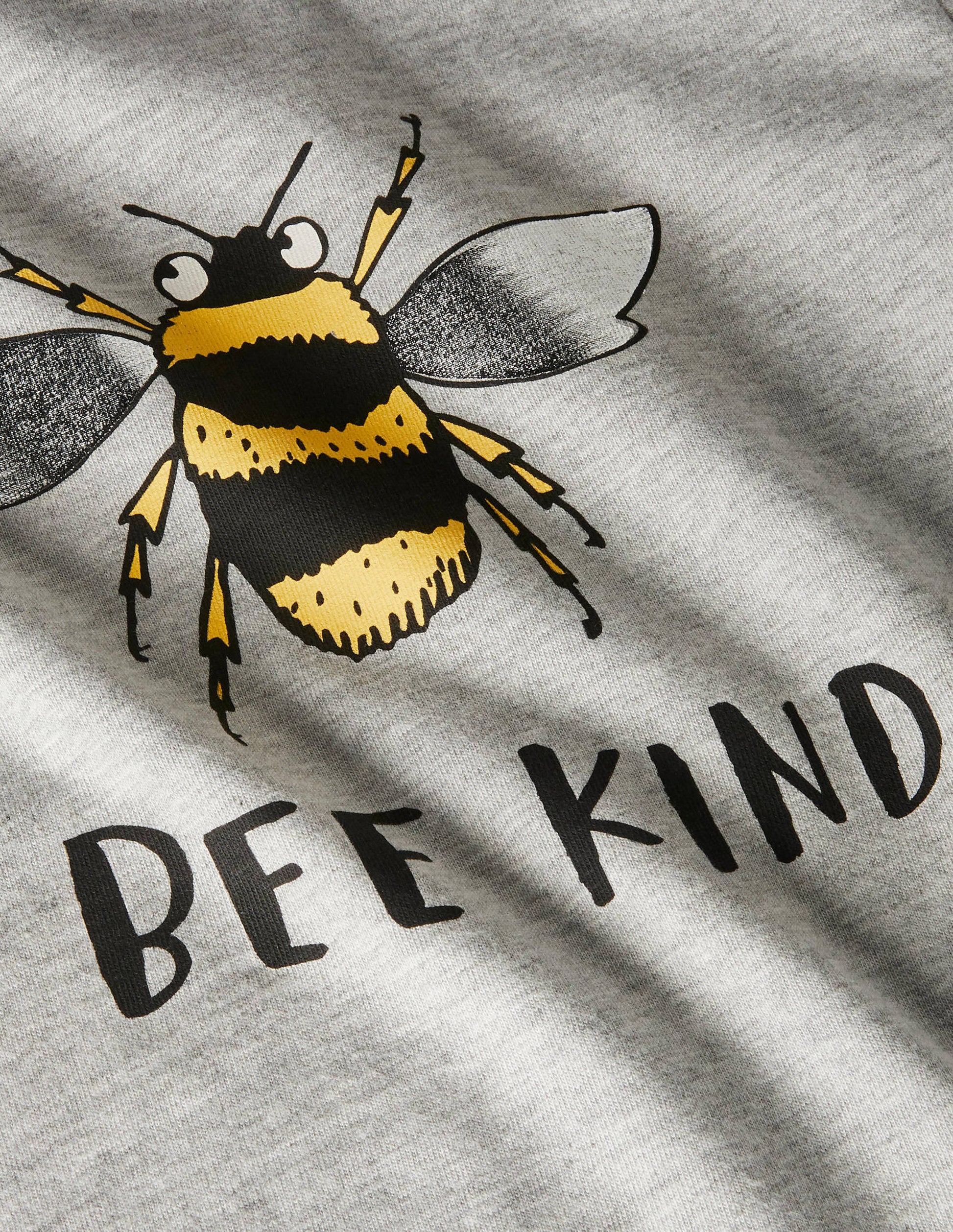 Graphic Animal T-shirt-Grey Marl Bee Kind-3