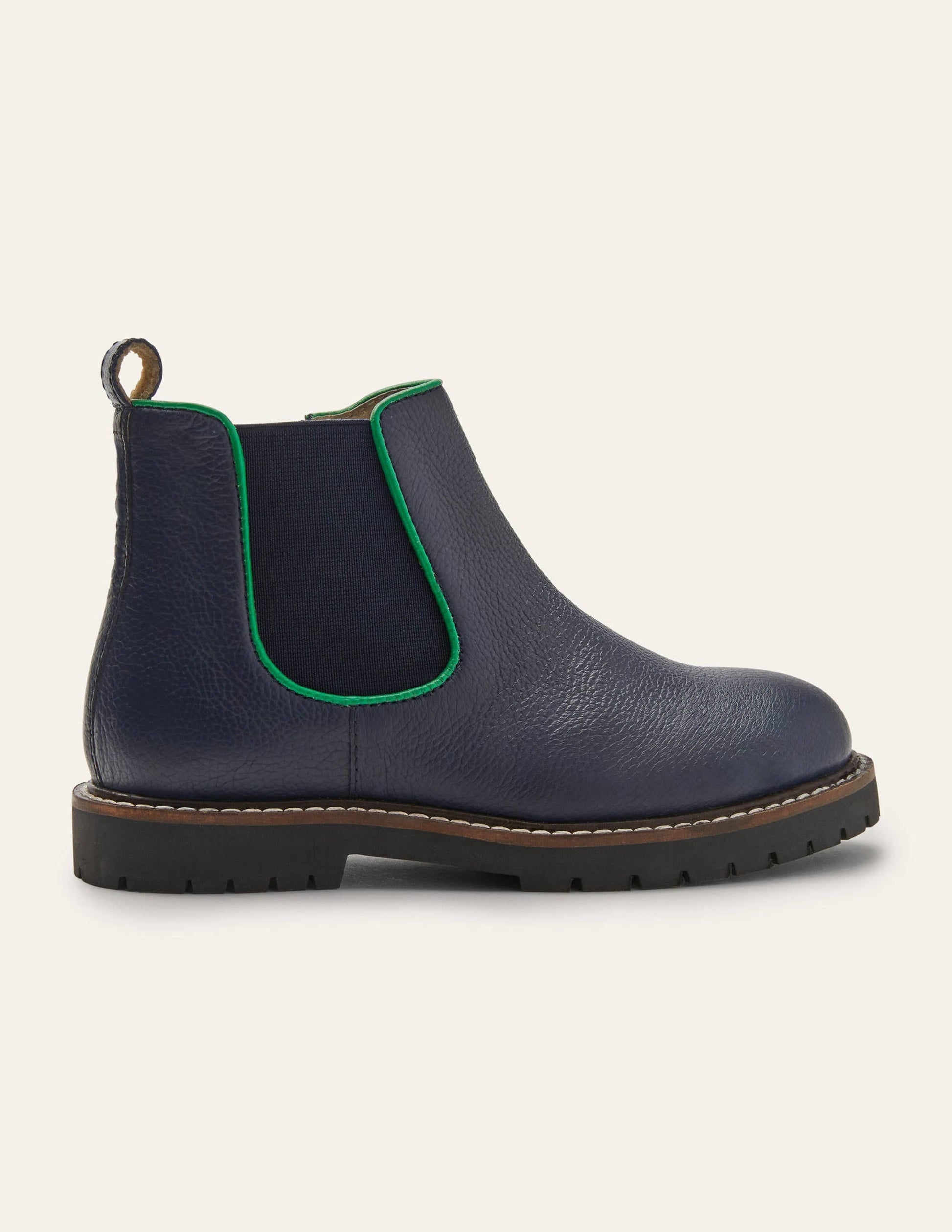 Leather Chelsea Boots-College Navy-2