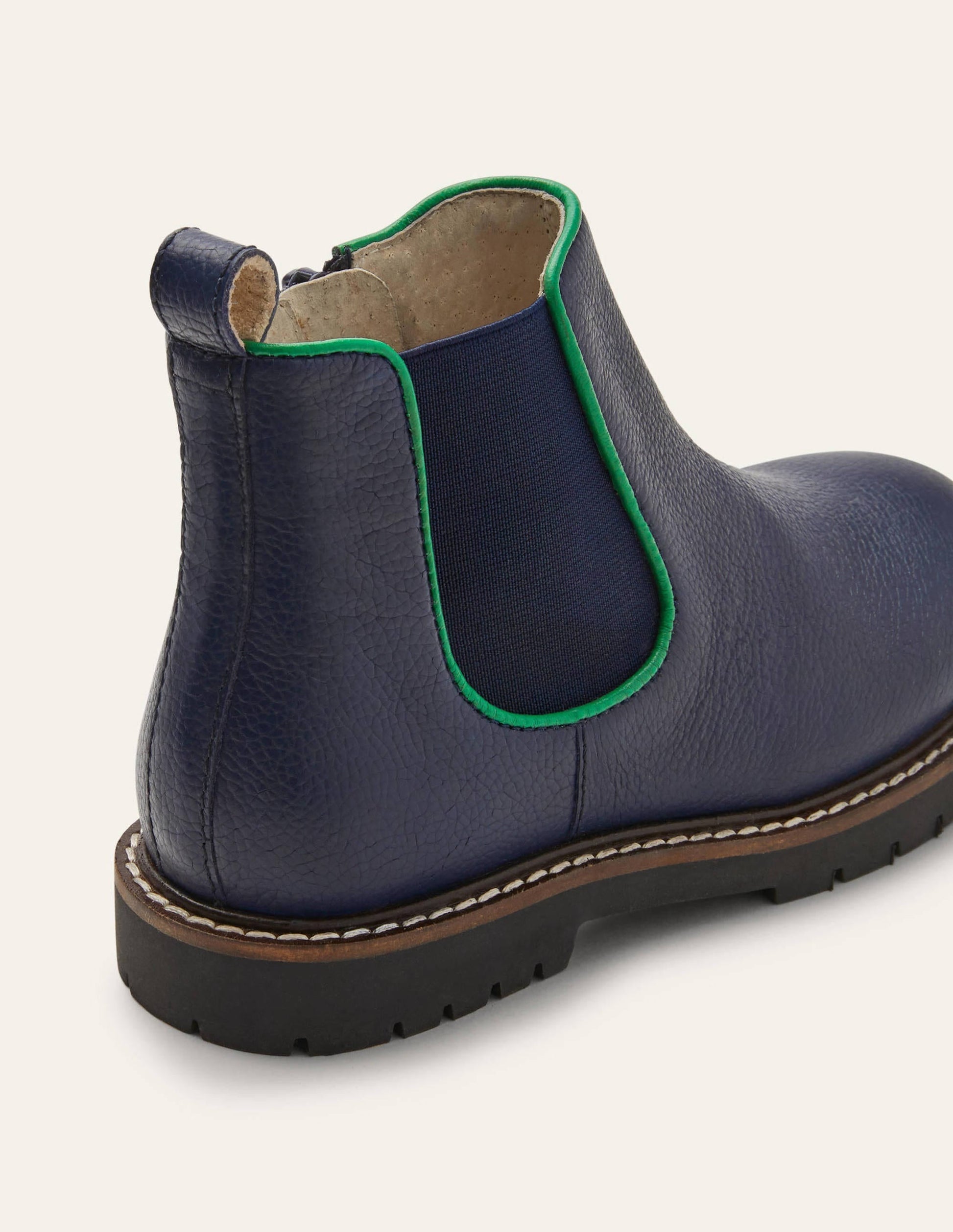 Leather Chelsea Boots-College Navy-3