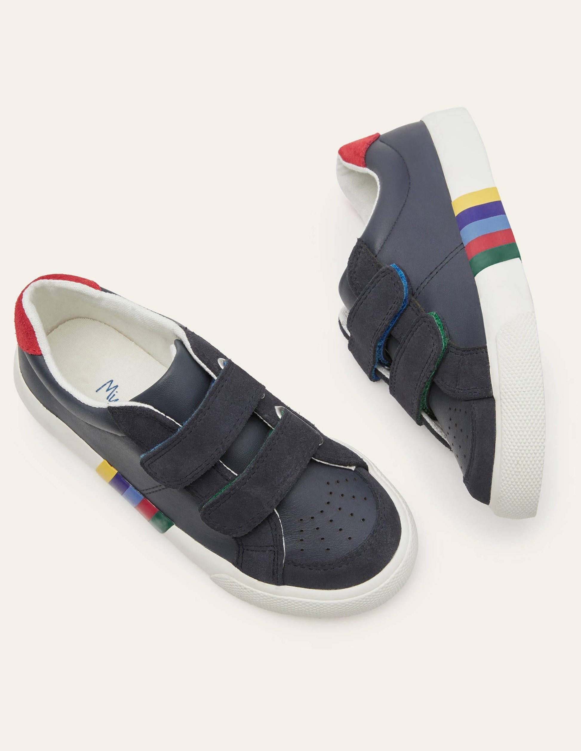 2 Strap Low Top Trainers-College Navy Rainbow-1