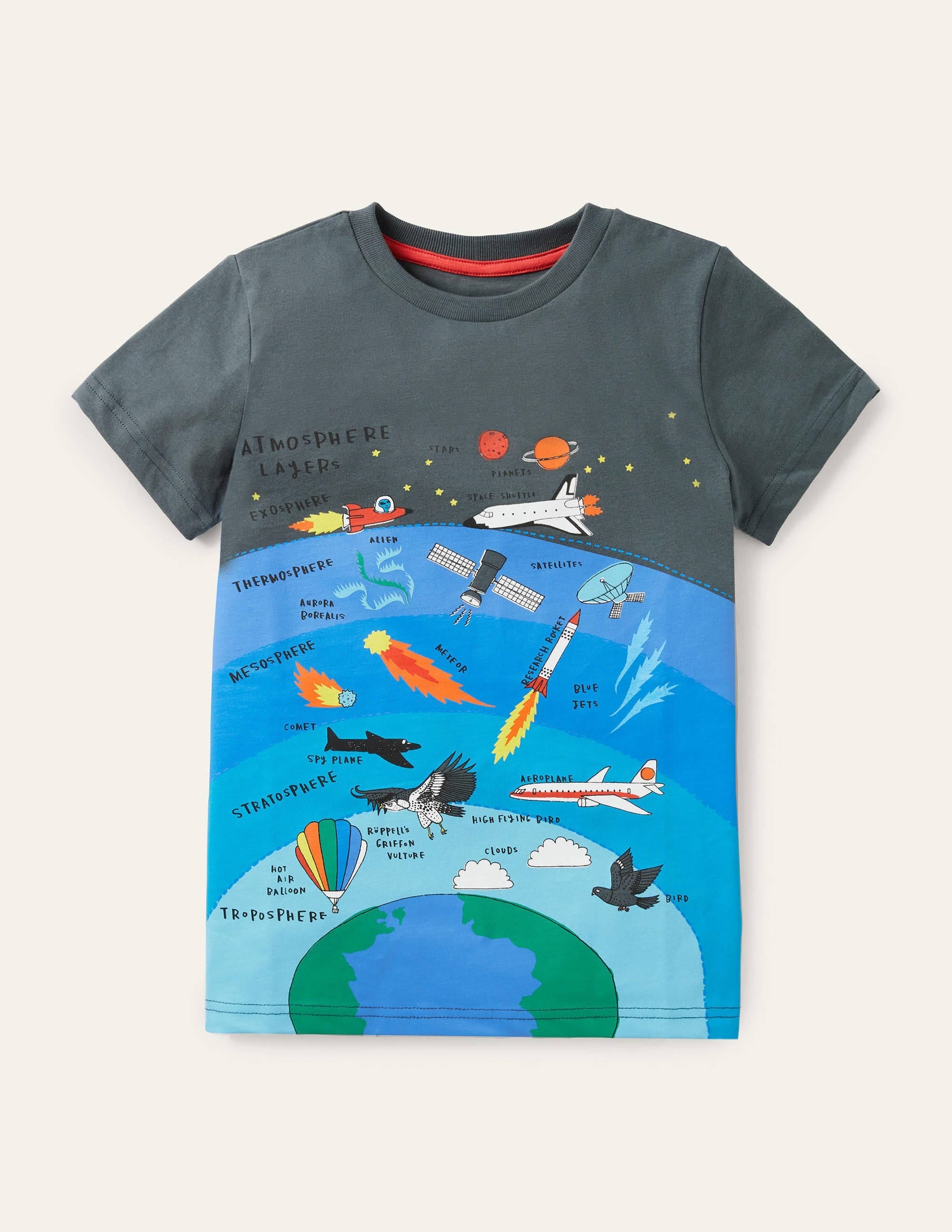 Graphic Layers T-shirt-Smoke Grey Space - Image 1