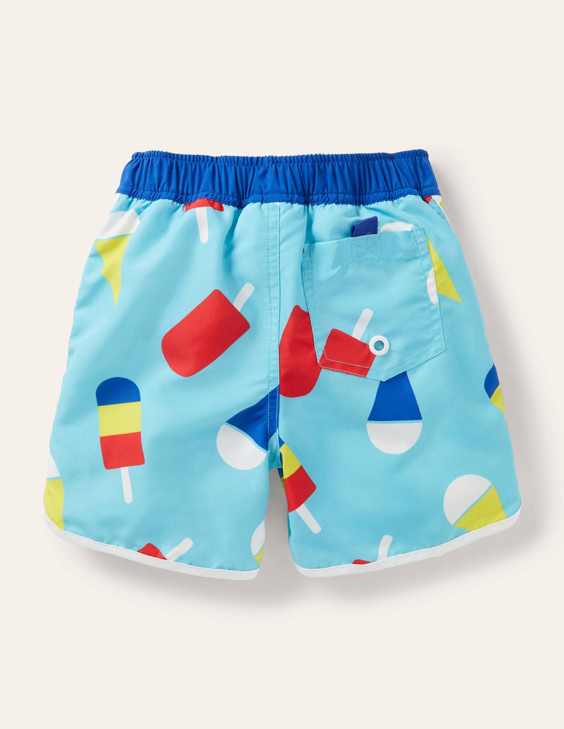 Printed Surf Shorts-Aqua Blue Geo Lolly-2