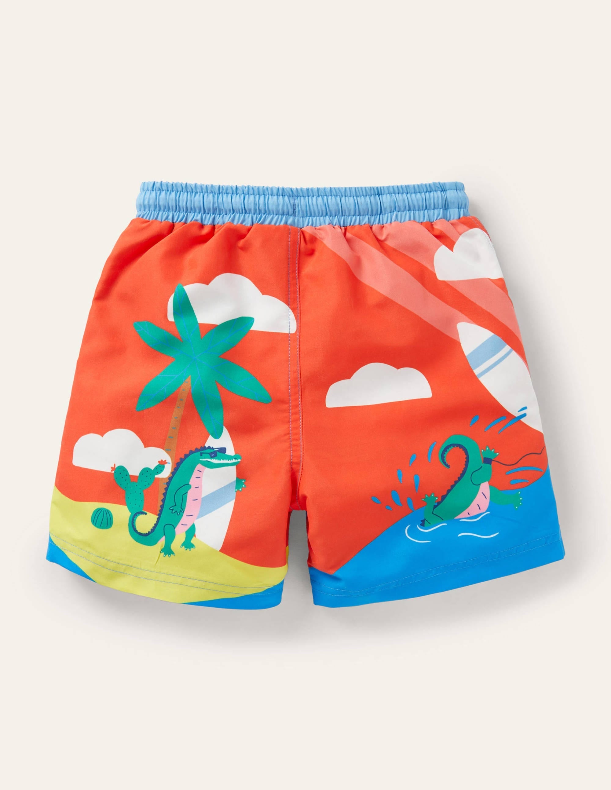 Swim Shorts-Firecracker Red Surfing Croc - Image 2