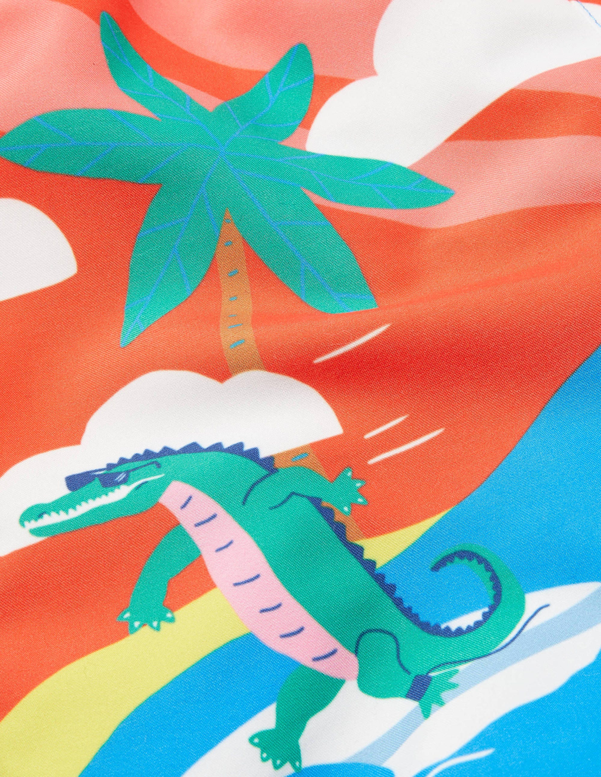 Swim Shorts-Firecracker Red Surfing Croc - Image 3