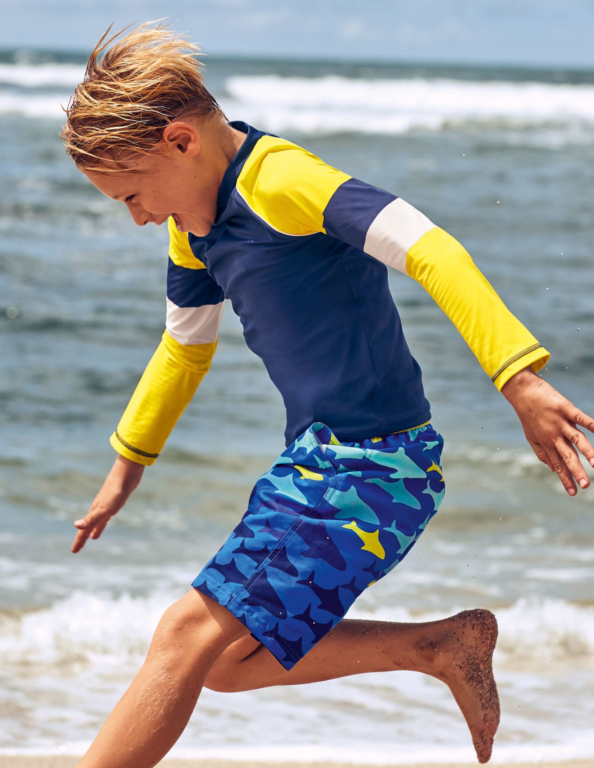 Rash Vest-College Navy/Yellow-4