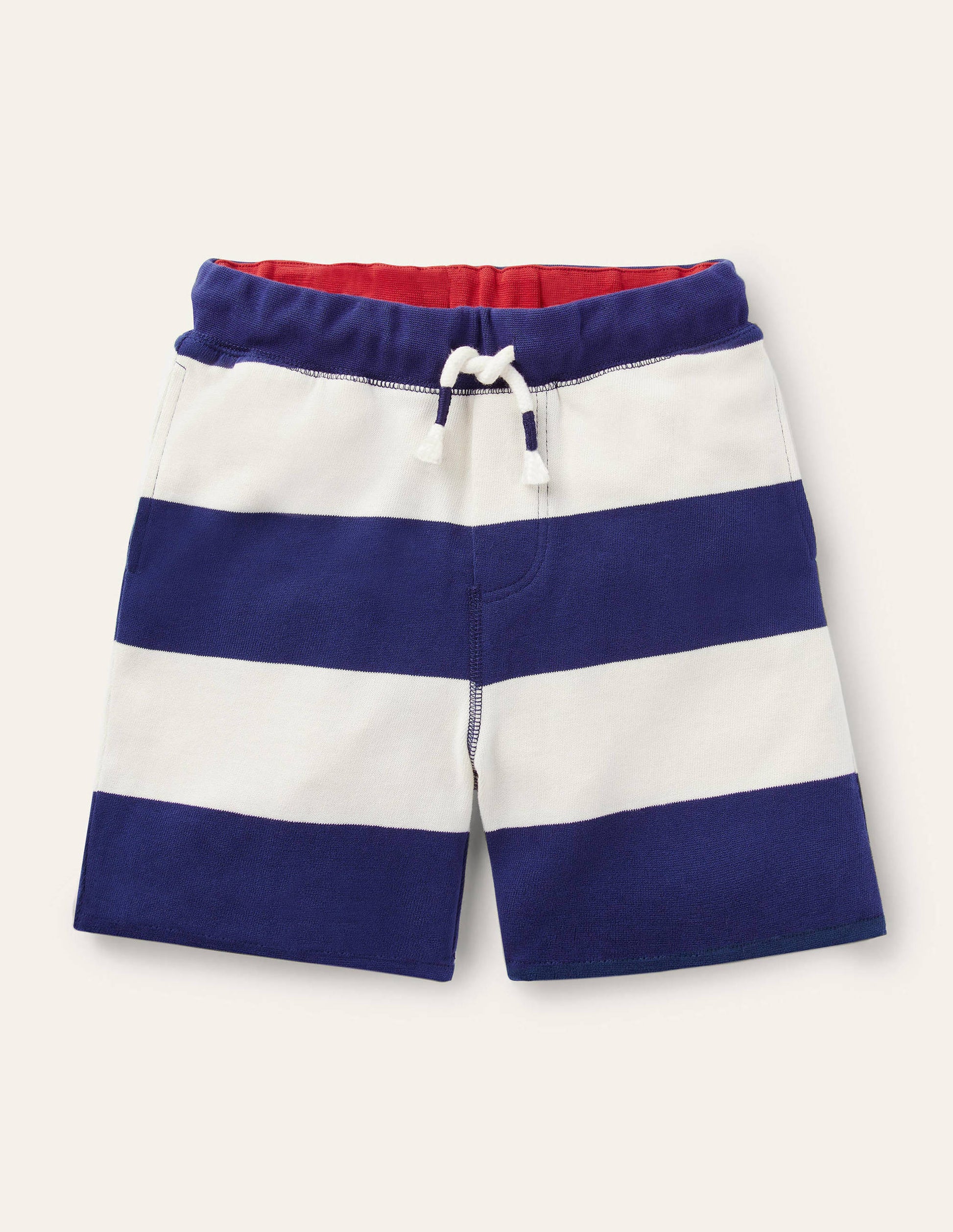Slub Jersey Shorts-College Navy/Ivory-1