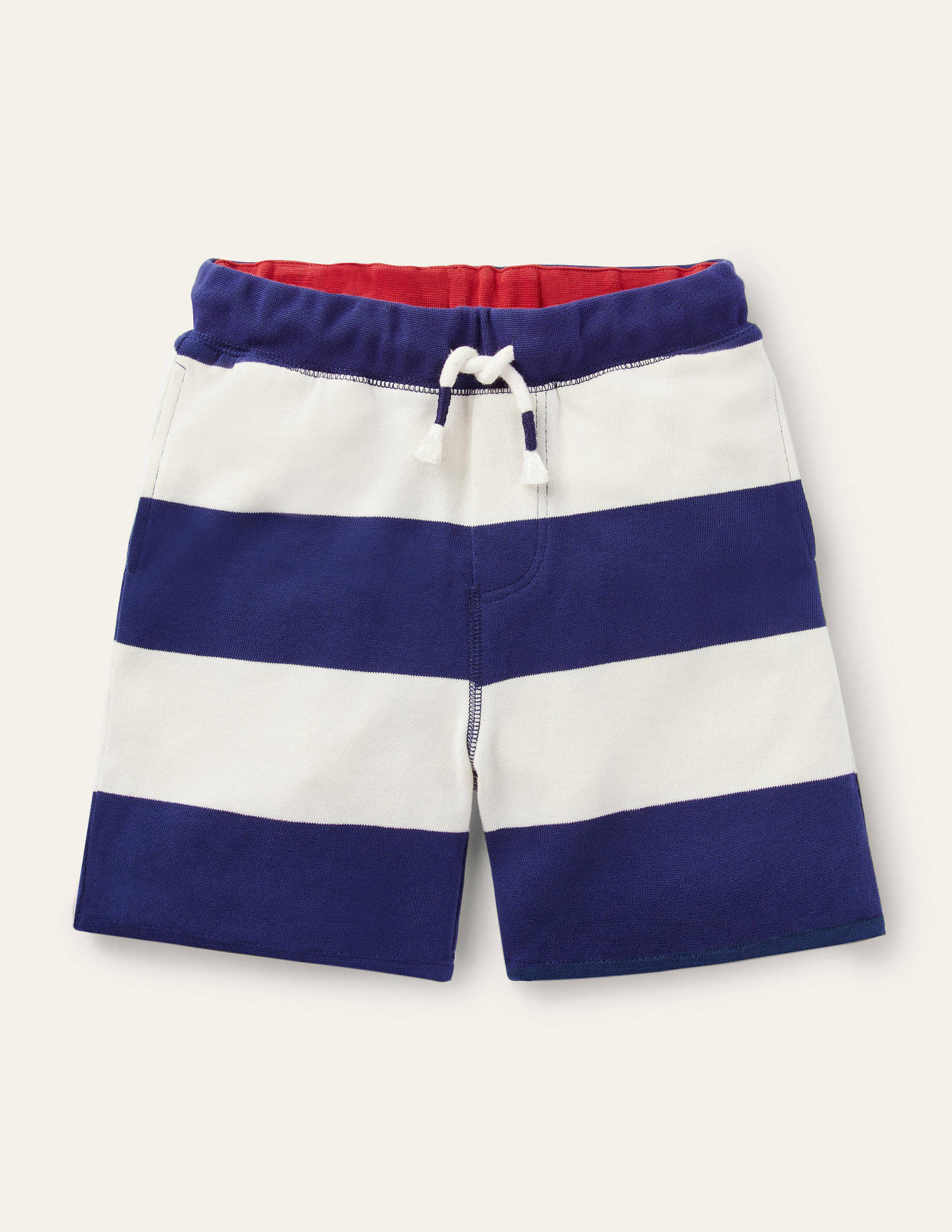 Slub Jersey Shorts-College Navy/Ivory - Image 1