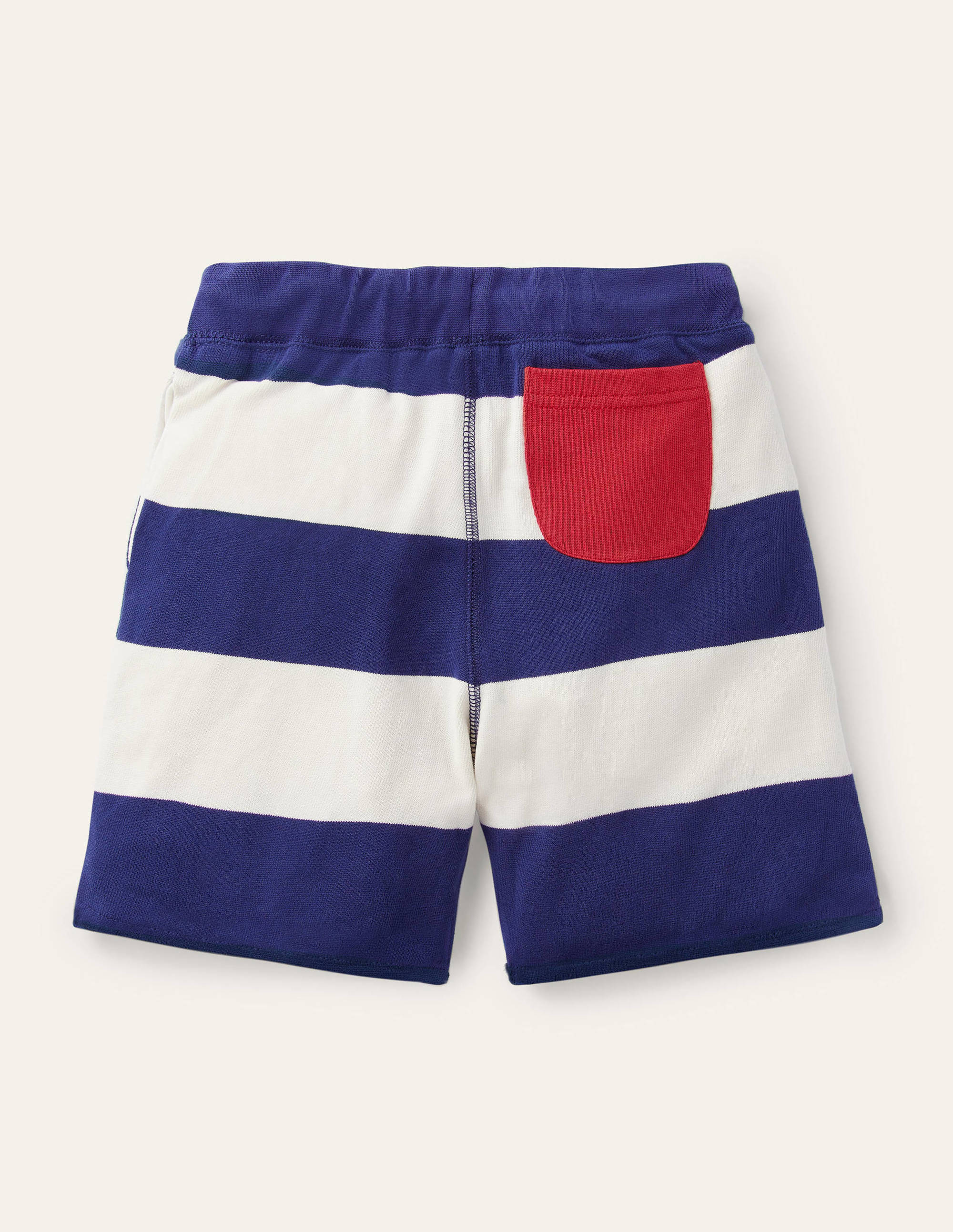 Slub Jersey Shorts-College Navy/Ivory - Image 2