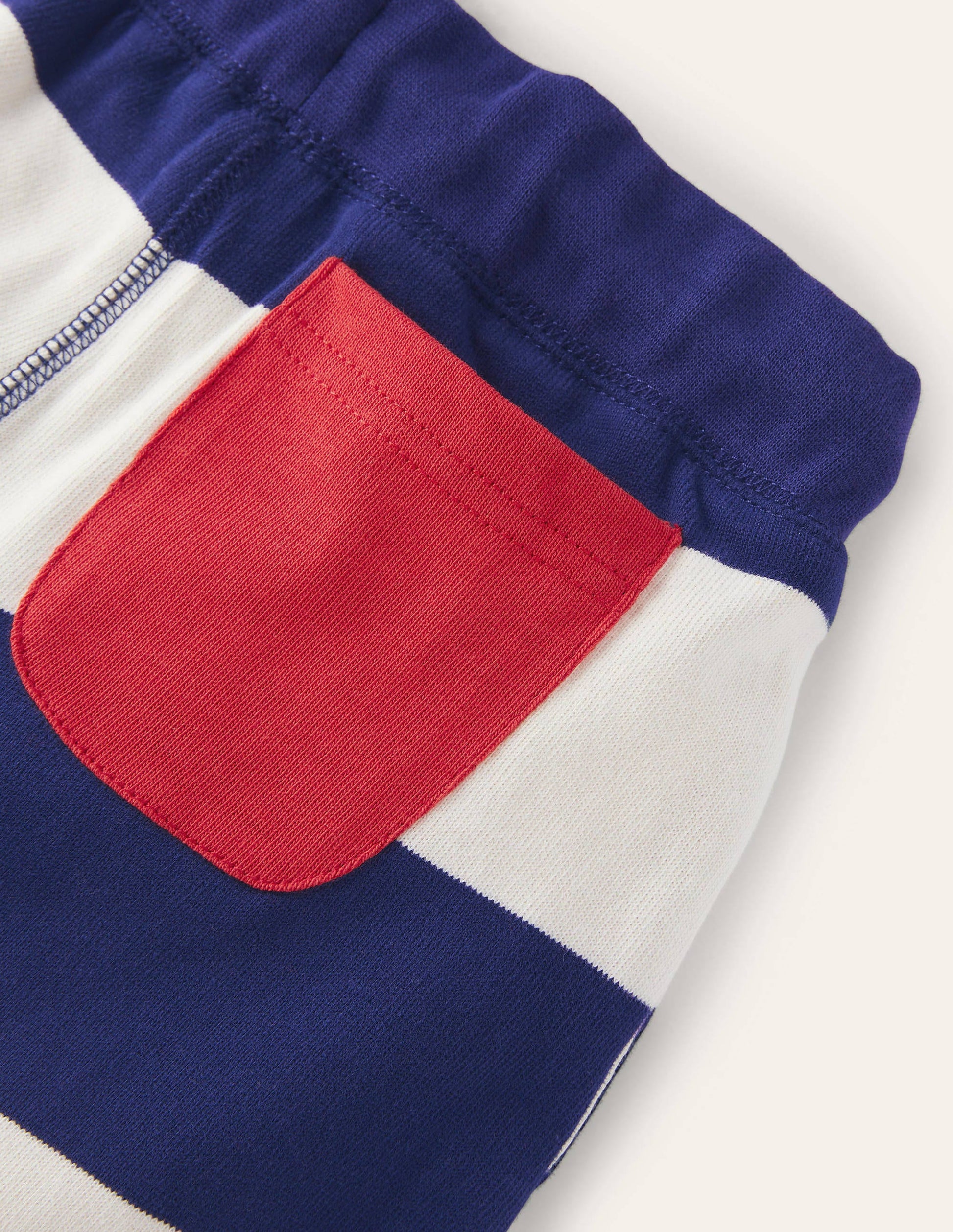 Slub Jersey Shorts-College Navy/Ivory-3