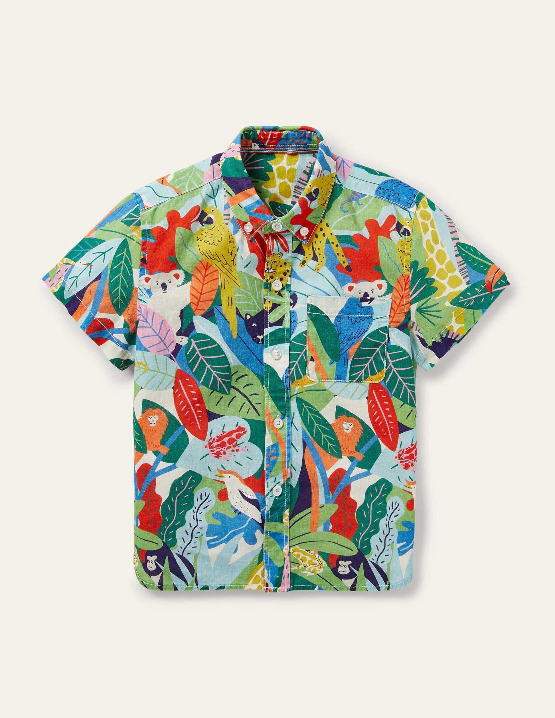 Cotton Linen Shirt-Multi Jungle-1