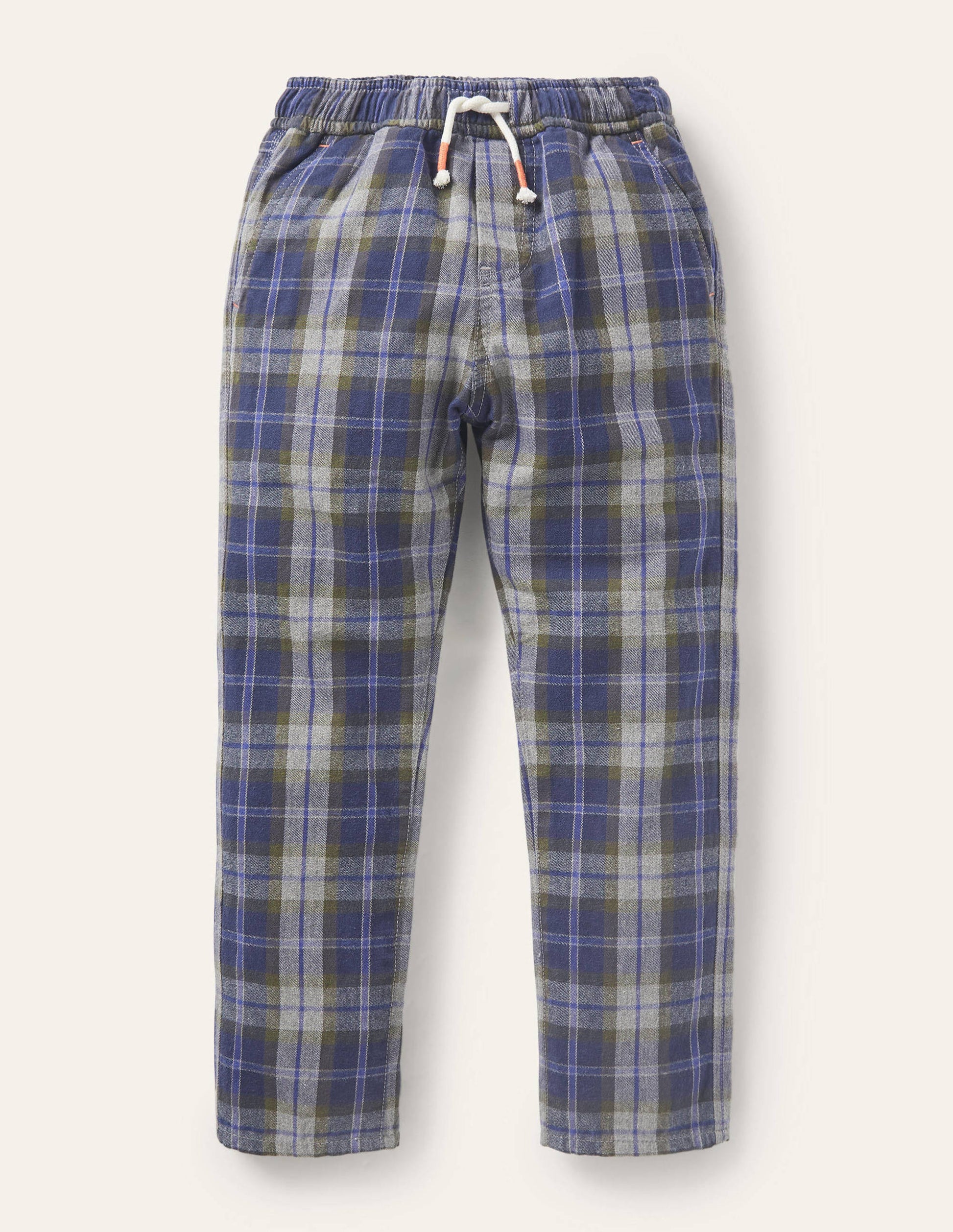 Relaxed Slim Pull-on Trousers-Grey Marl/College Navy-1