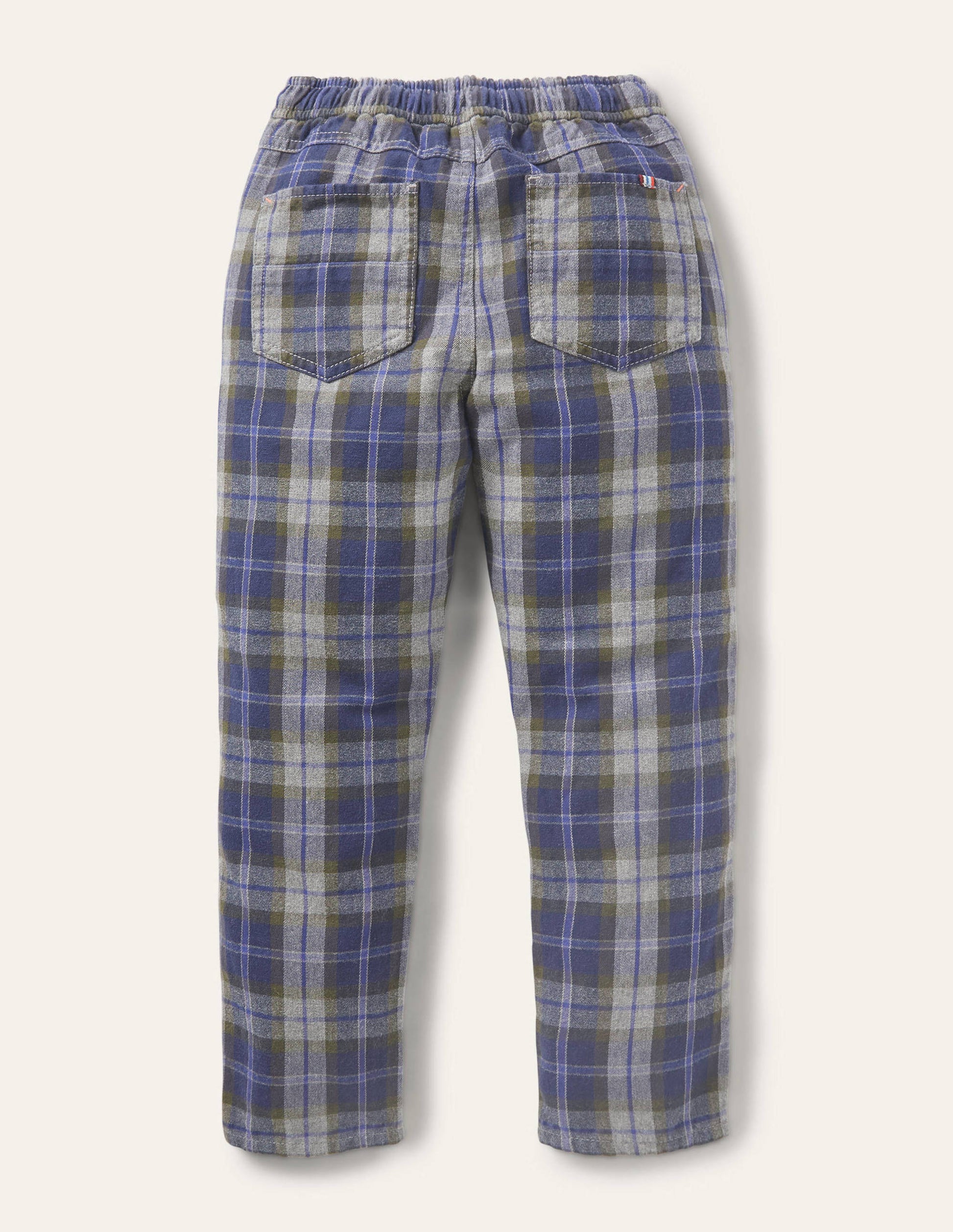 Relaxed Slim Pull-on Trousers-Grey Marl/College Navy-2