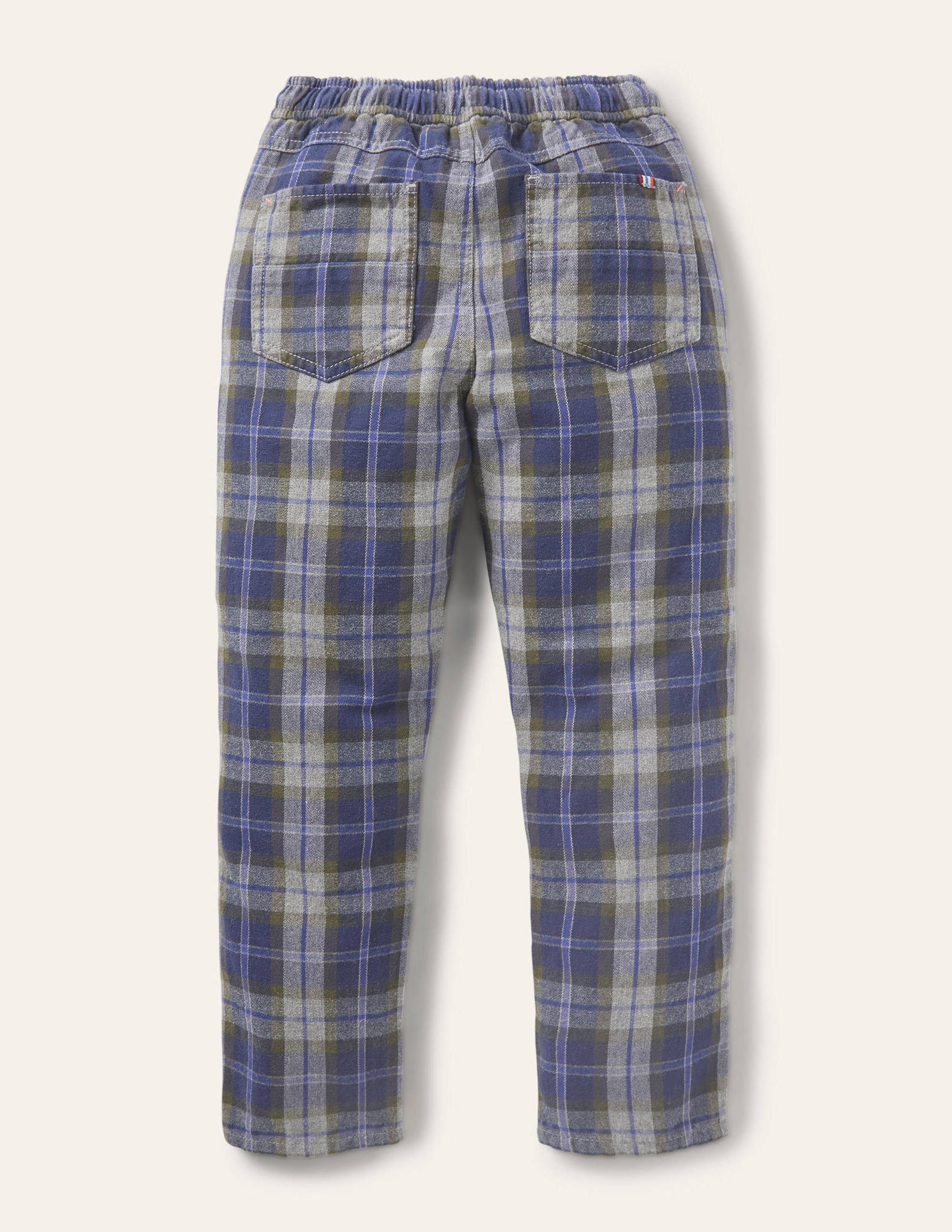 Relaxed Slim Pull-on Trousers-Grey Marl/College Navy - Image 2