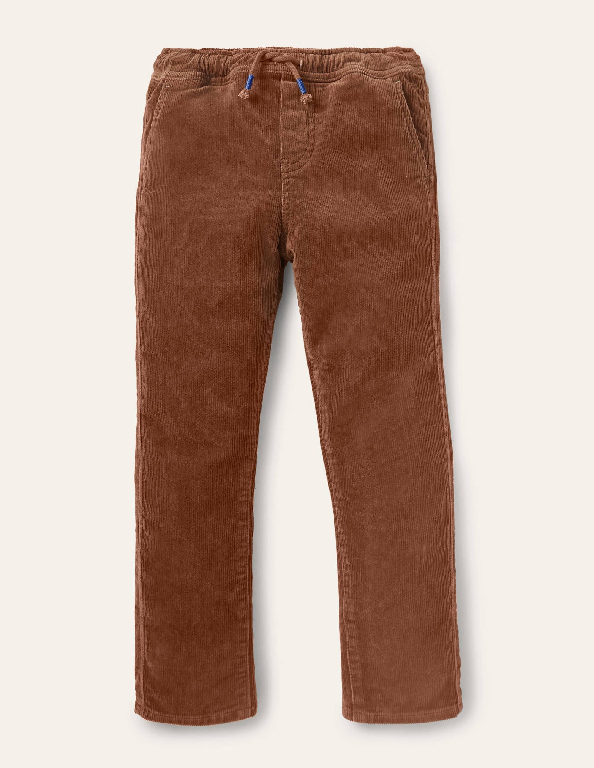 Relaxed Slim Pull-on Trousers-Terrier Brown Cord - Image 1