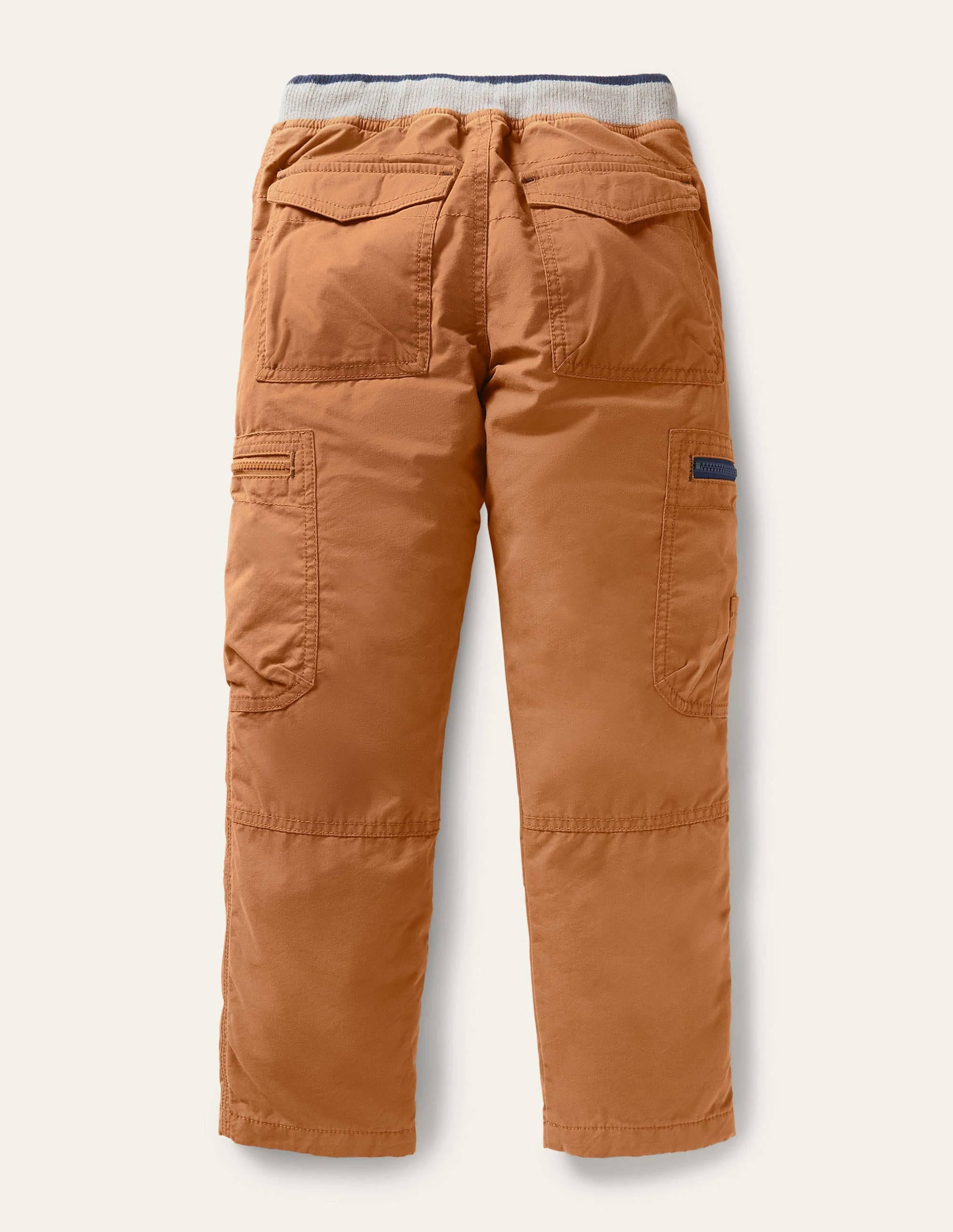 Cosy Lined Cargo Trousers-Butterscotch Brown-2